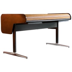 George Nelson Action Oak Tambour Roll Top Desk for Herman Miller, circa 1964