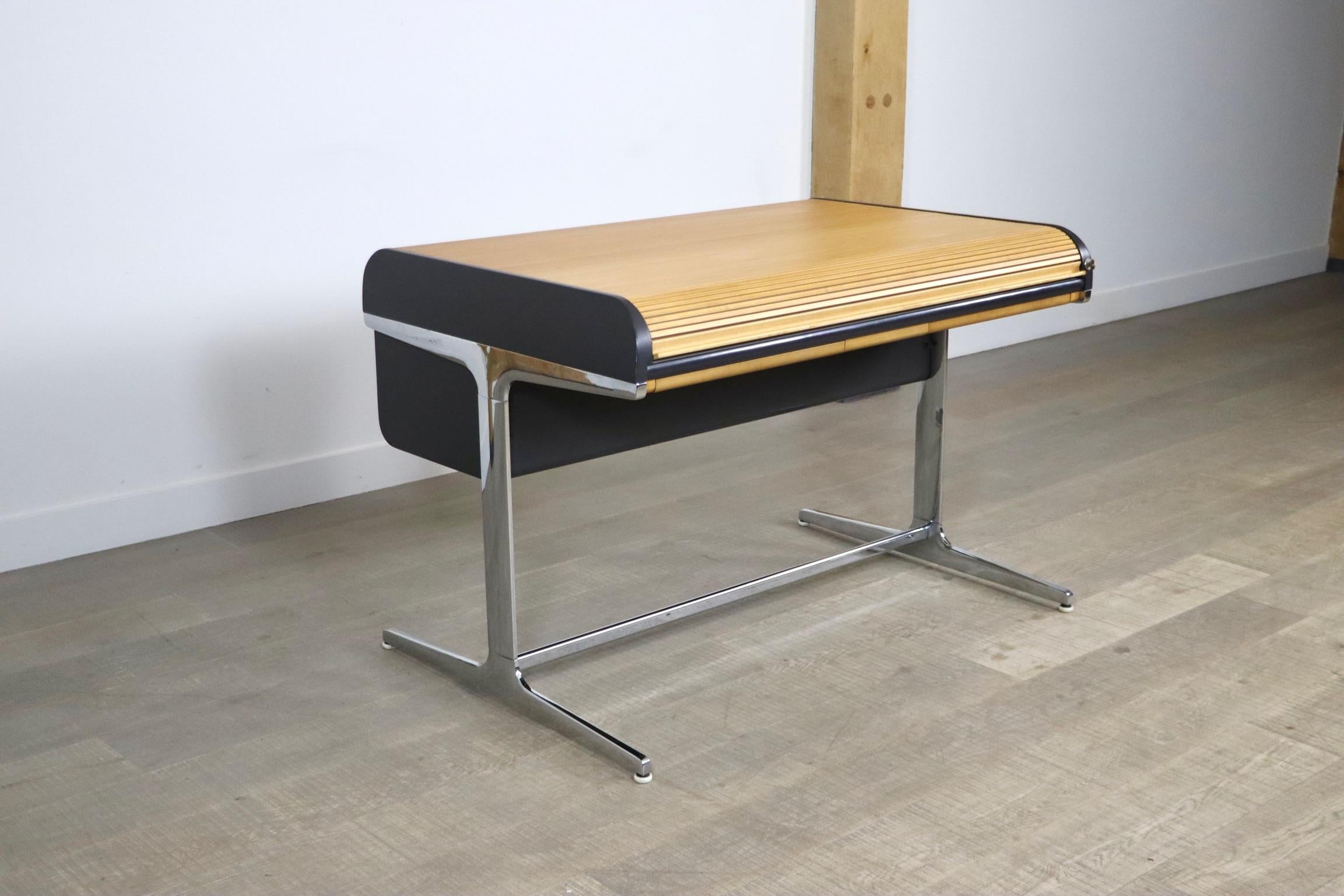 Chrome George Nelson and Robert Propst Action Office Roll-Top Desk for Herman Miller