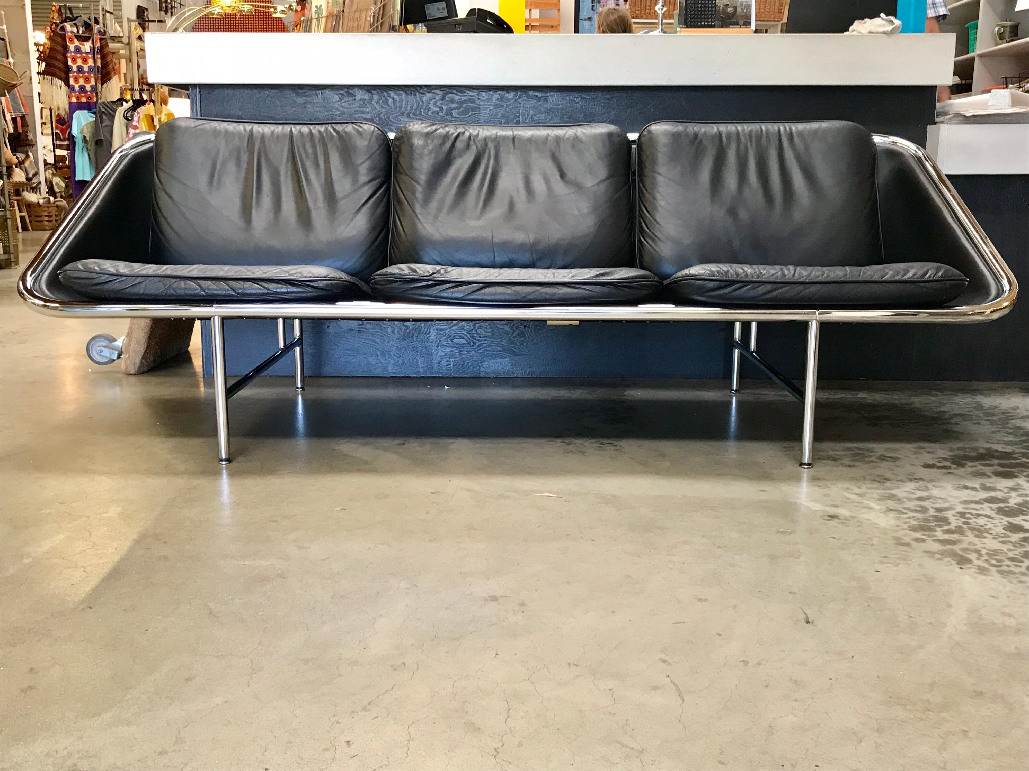 20th Century George Nelson Leather 'Sling' Sofa