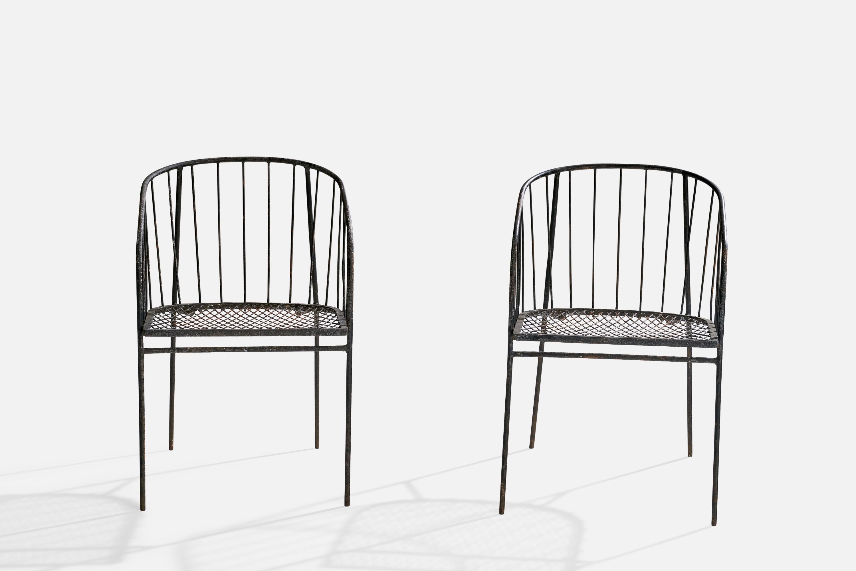 George Nelson, Armchairs, Iron, USA, 1950s For Sale 3
