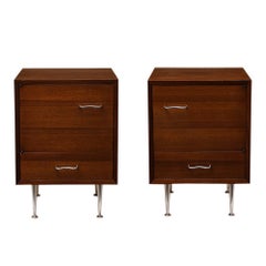George Nelson & Associates Nightstands Cabinets, Walnut, Herman Miller 4617