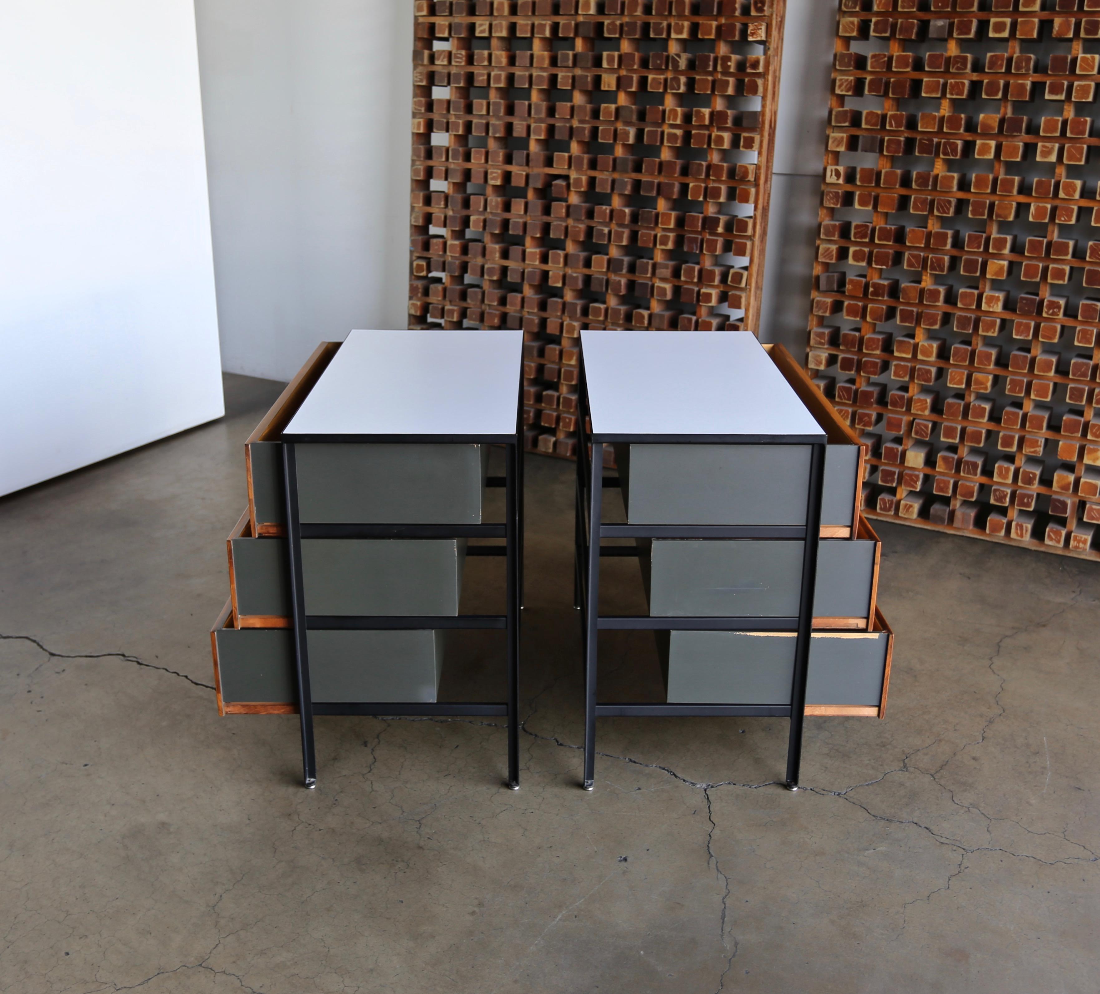 George Nelson & Associates Steel Frame Chests for Herman Miller, circa 1955 In Good Condition In Costa Mesa, CA