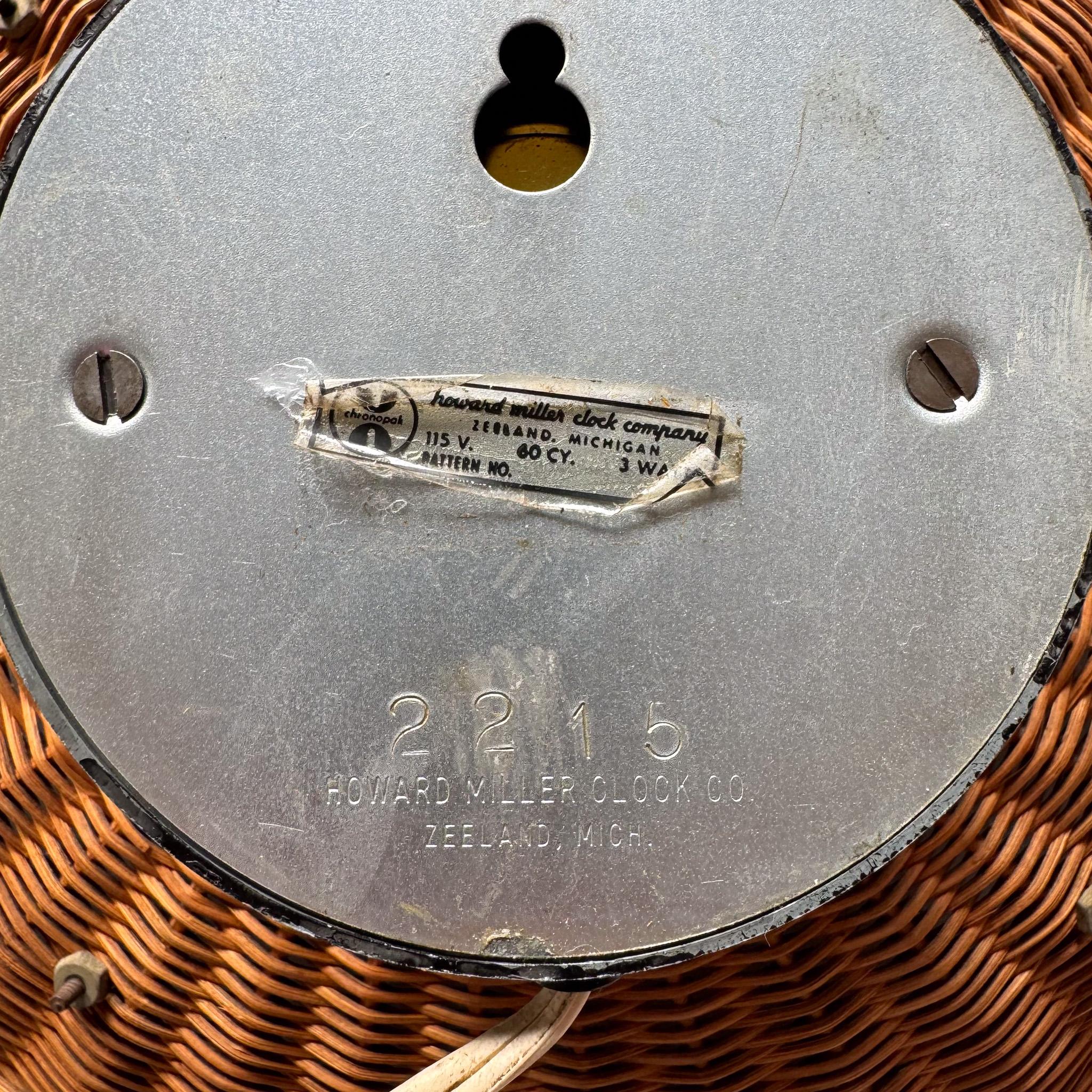 Metal George Nelson Basket Clock, model 2215 For Sale