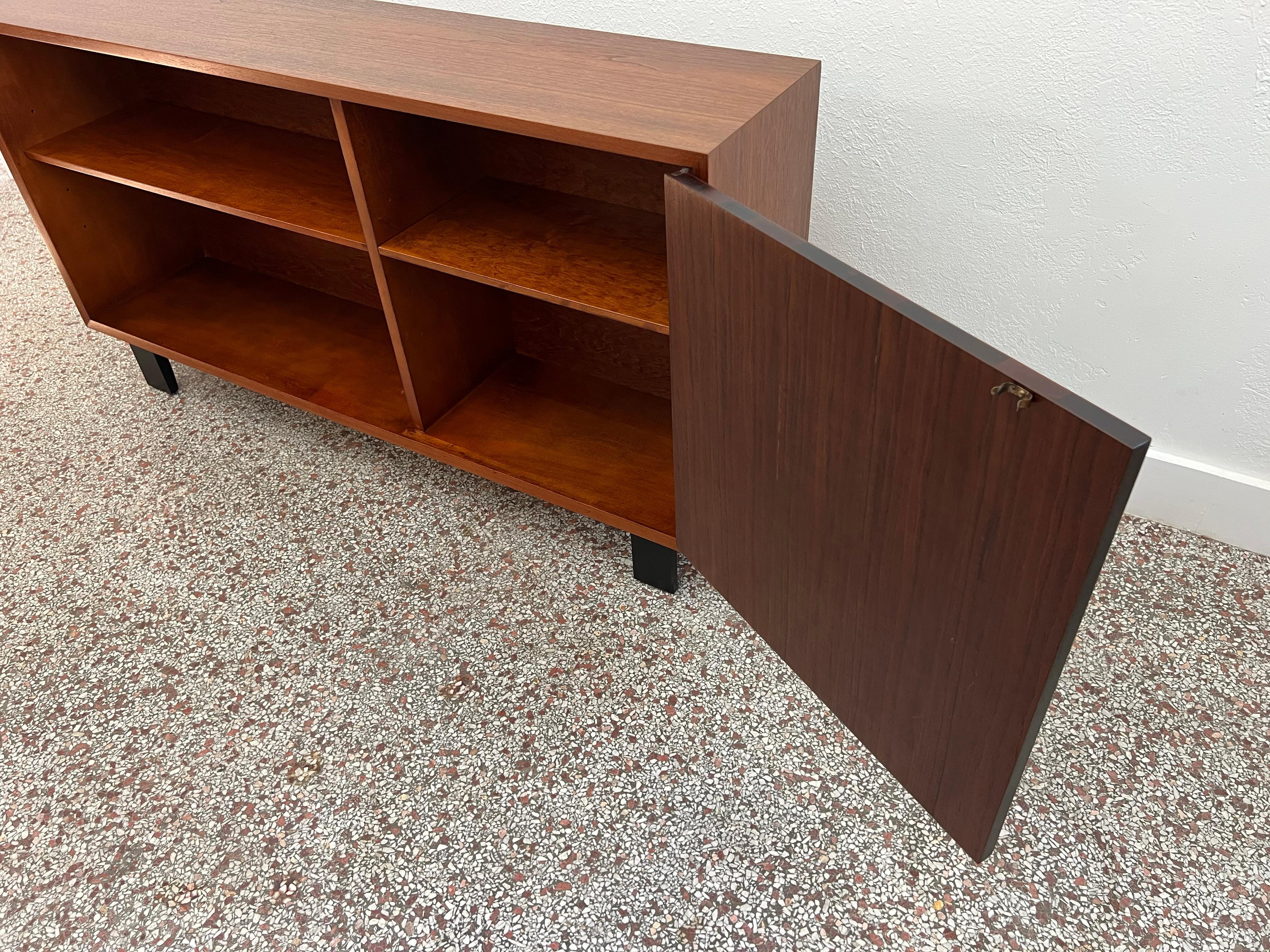 George Nelson BCS Open Shelf Cabinet in Walnut for Herman Miller - 1950s In Excellent Condition In Fort Lauderdale, FL