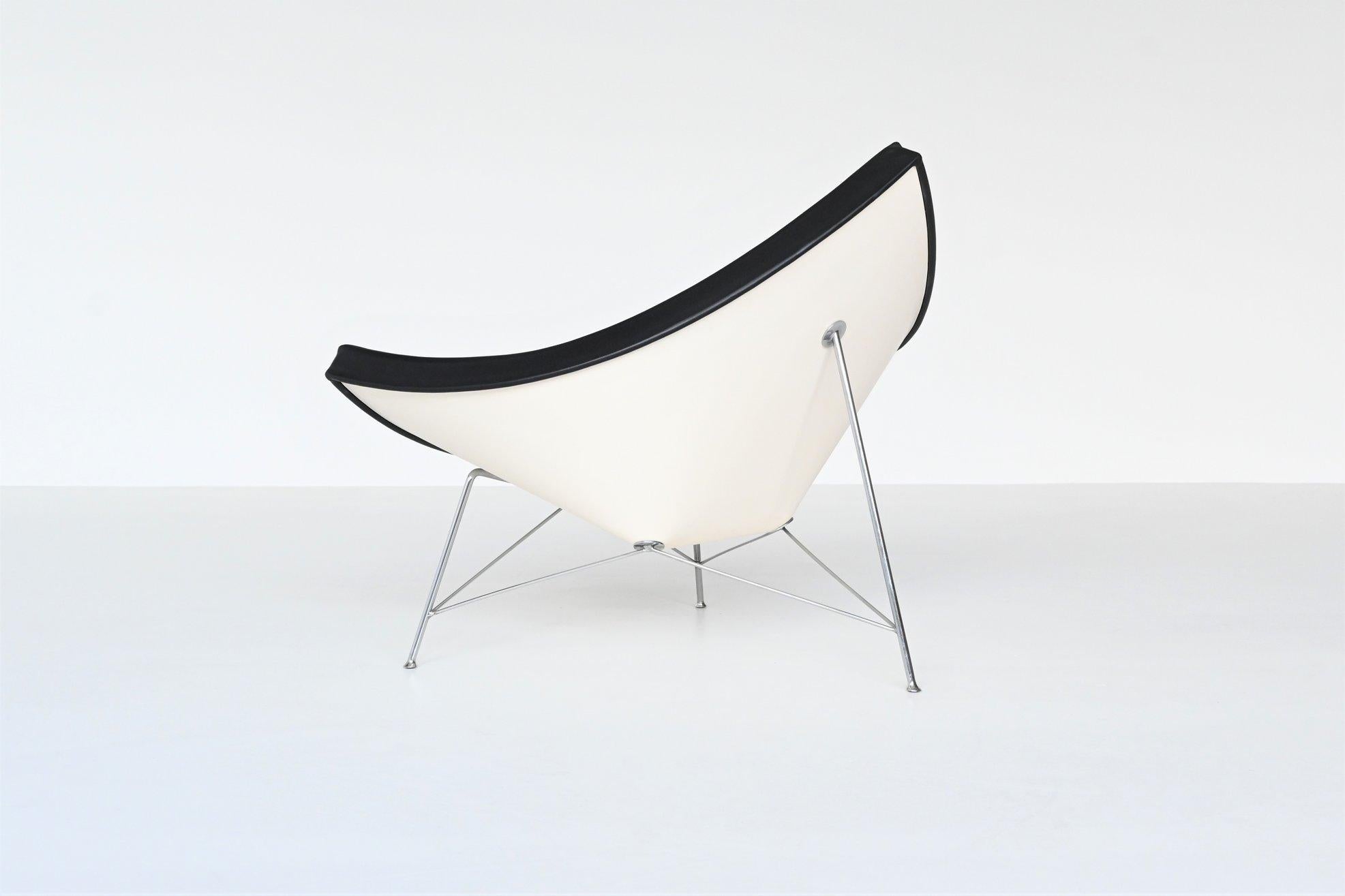 Brushed George Nelson Black Coconut Lounge Chair Vitra United States, 1955