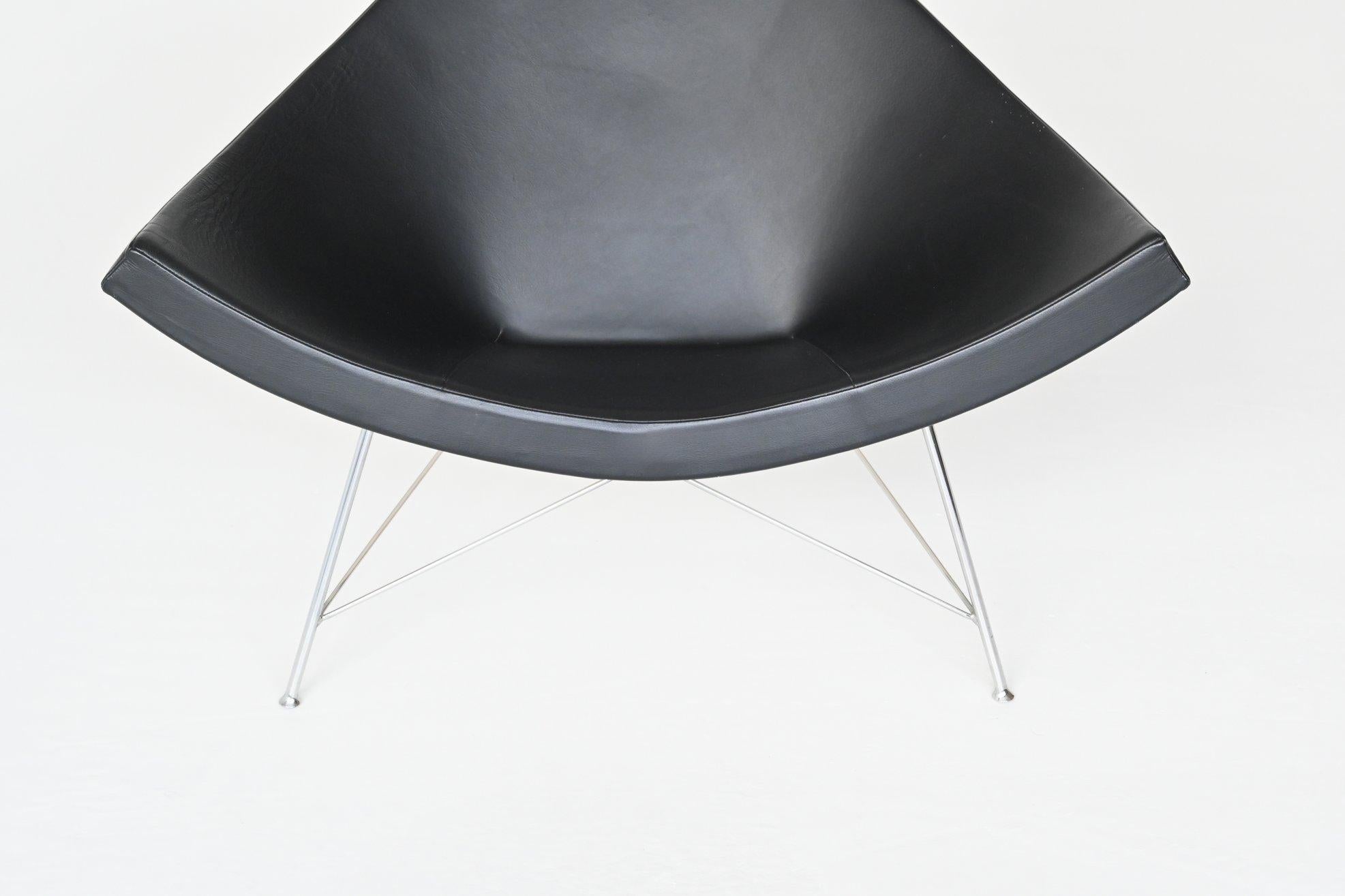 George Nelson Black Coconut Lounge Chair Vitra United States, 1955 In Good Condition In Etten-Leur, NL