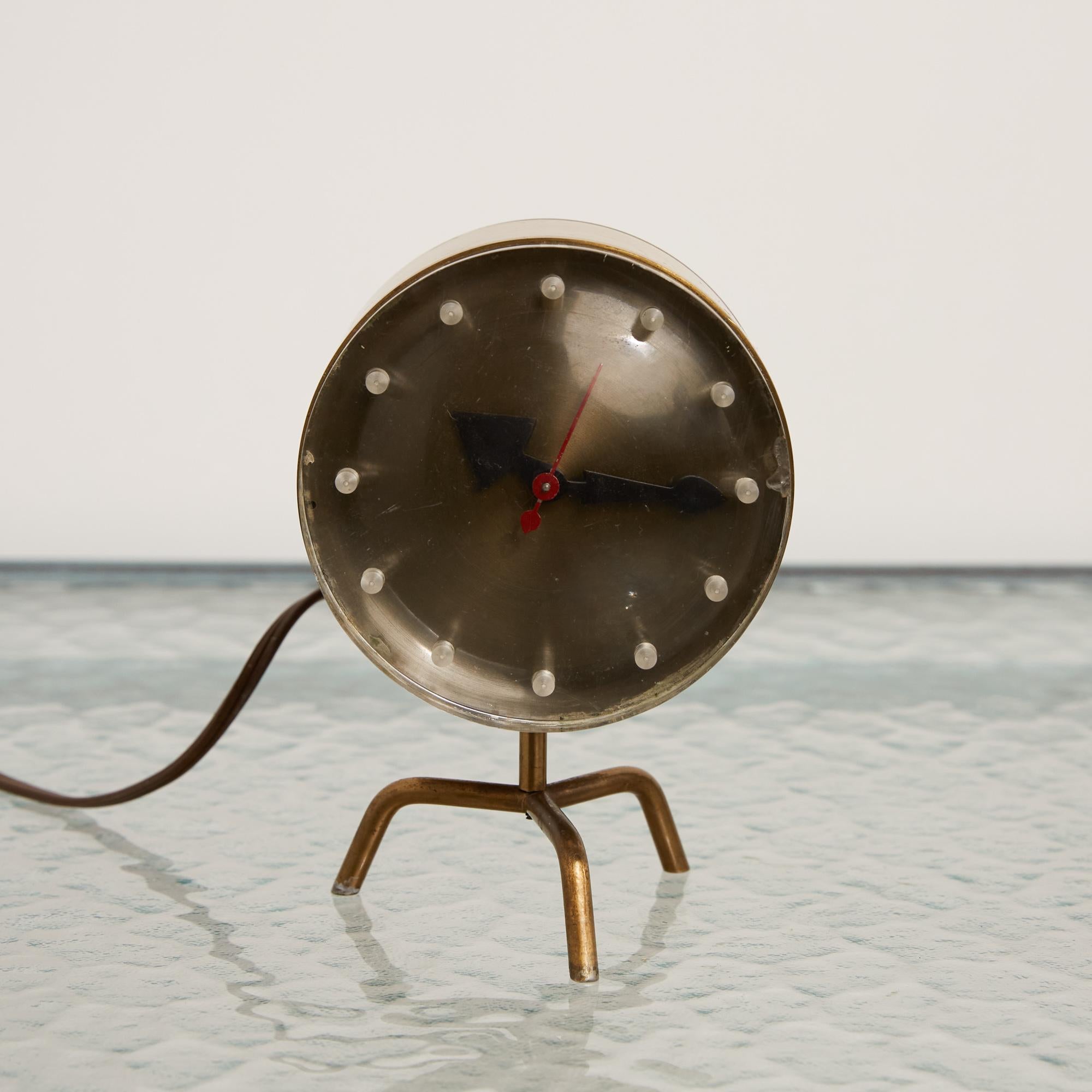 Mid-Century Modern Horloge en laiton George Nelson pour Howard Miller en vente