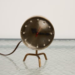 George Nelson Brass Table Clock for Howard Miller, Mid-Century Modern