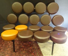 Canapé George Nelson Brown Orange et acier Marshmallow:: 1980:: Herman Miller
