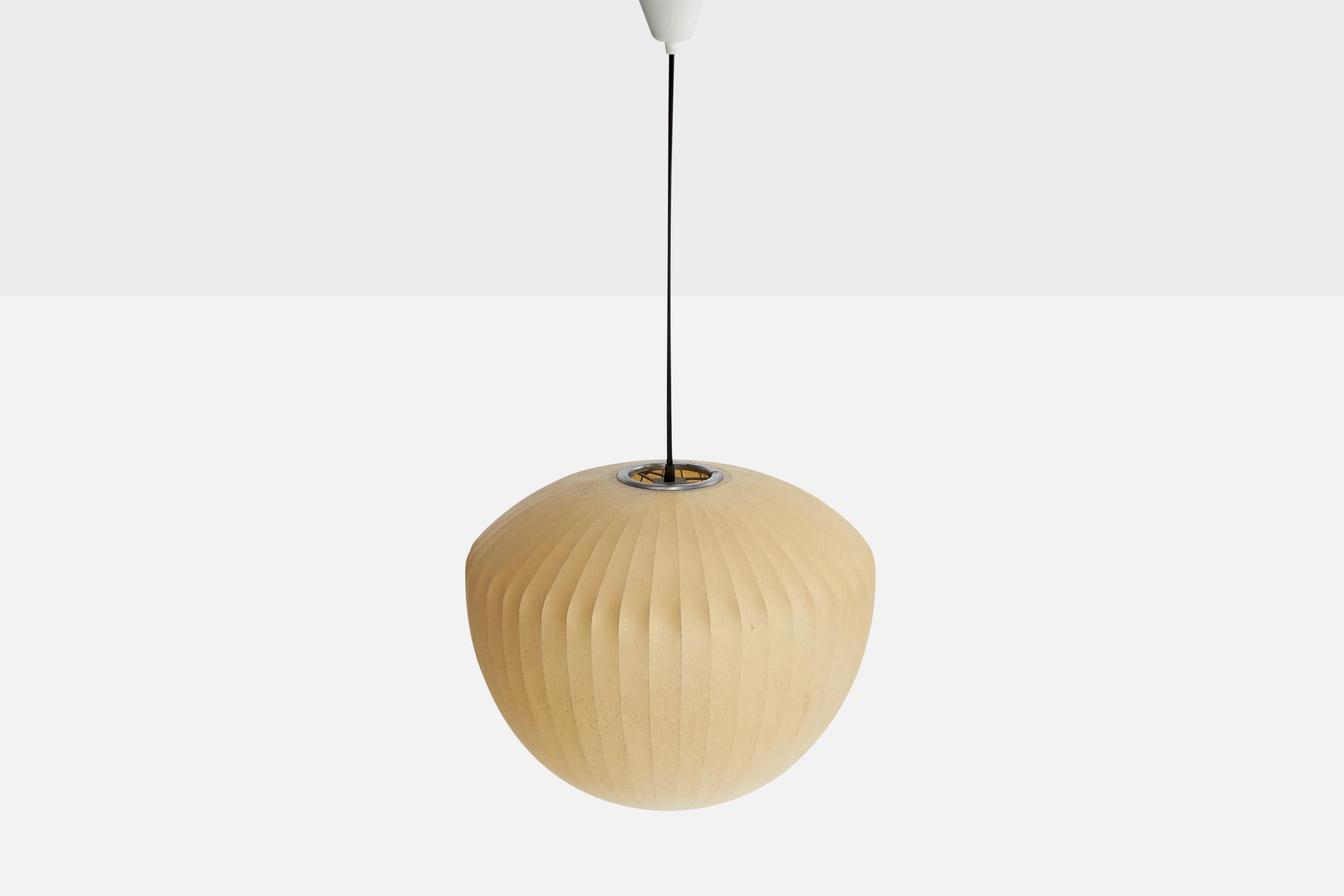 American George Nelson, Bubble Pendant, Steel, Plastic, USA, 1960s For Sale
