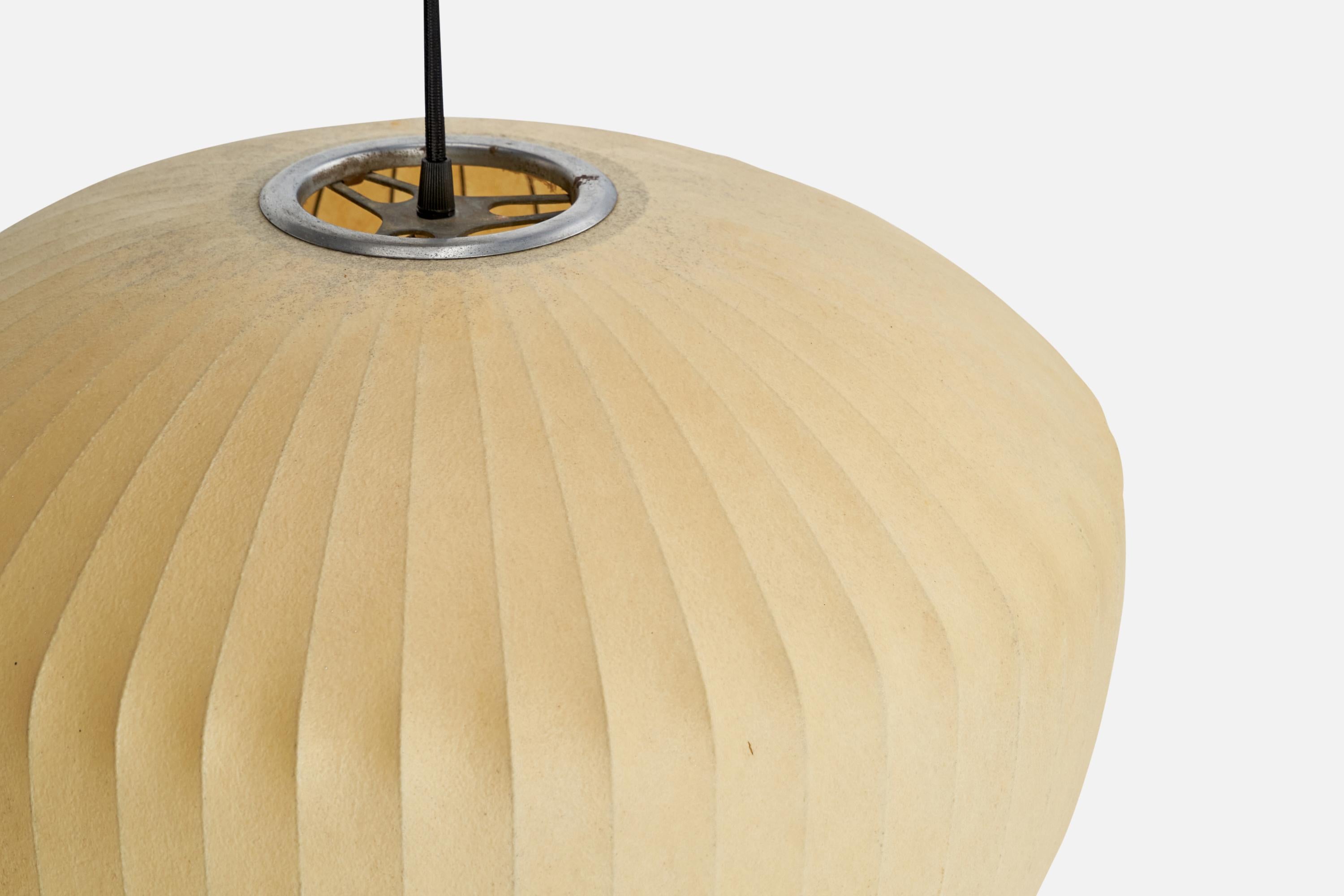 Mid-20th Century George Nelson, Bubble Pendant, Steel, Plastic, USA, 1960s For Sale