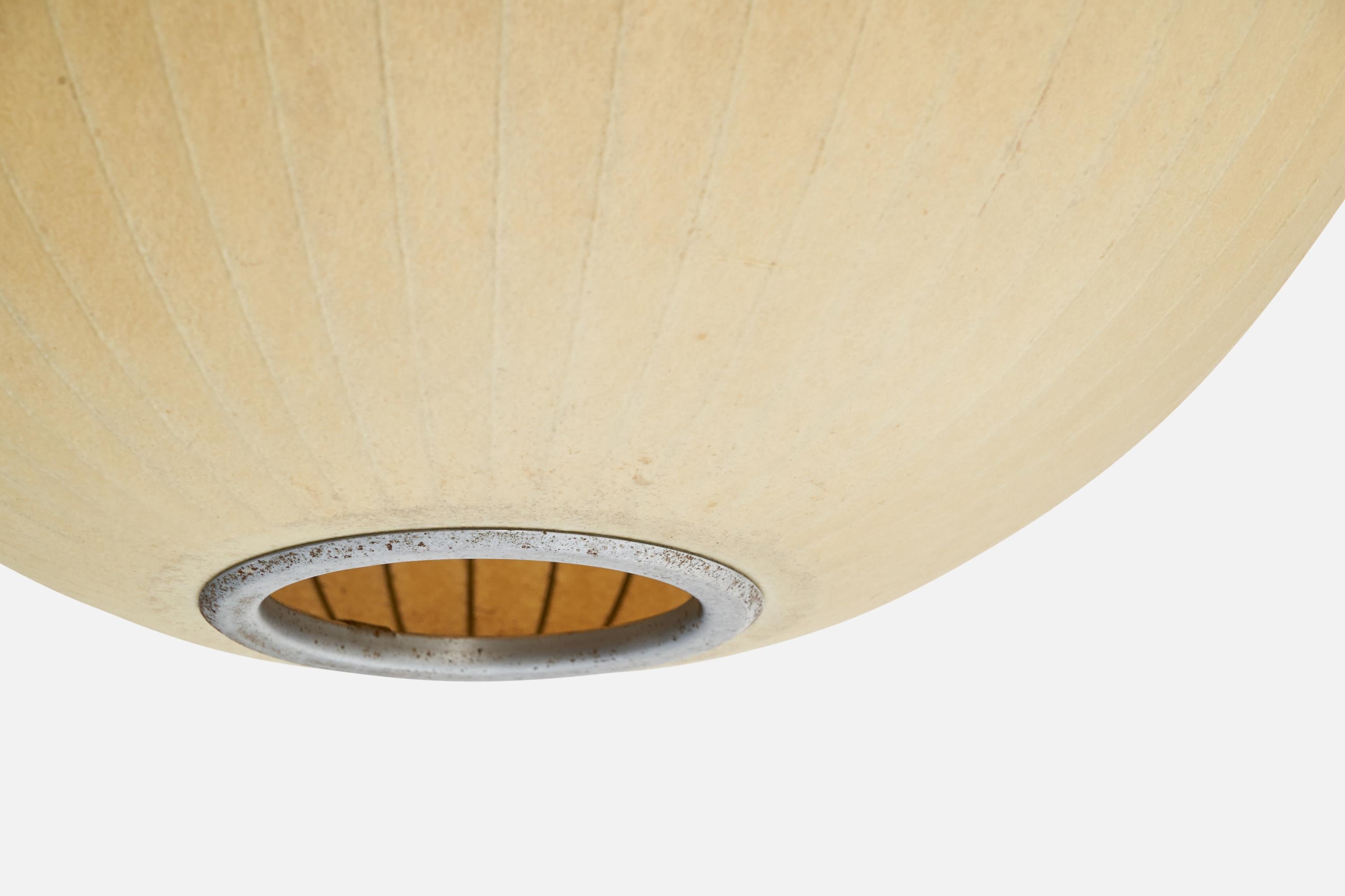George Nelson, Bubble Pendant, Steel, Plastic, USA, 1960s For Sale 1