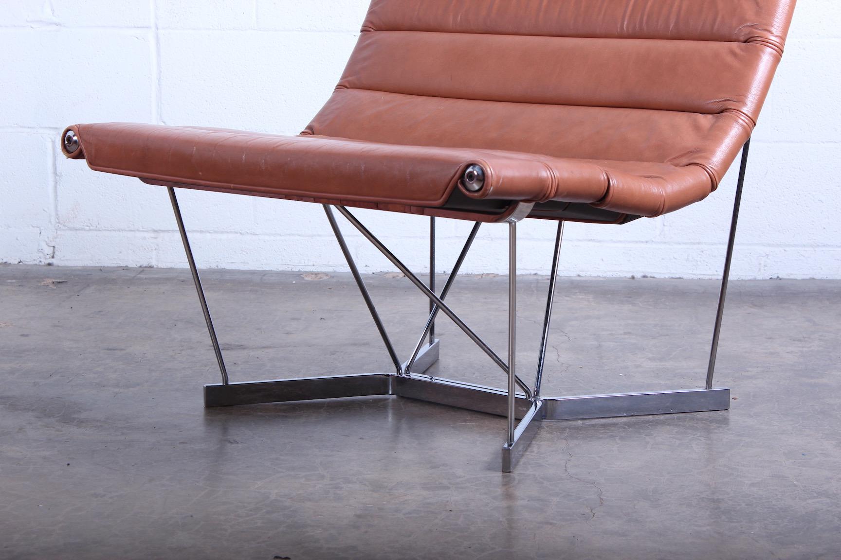 A rare Catenary chair in original leather designed by George Nelson for Herman Miller.