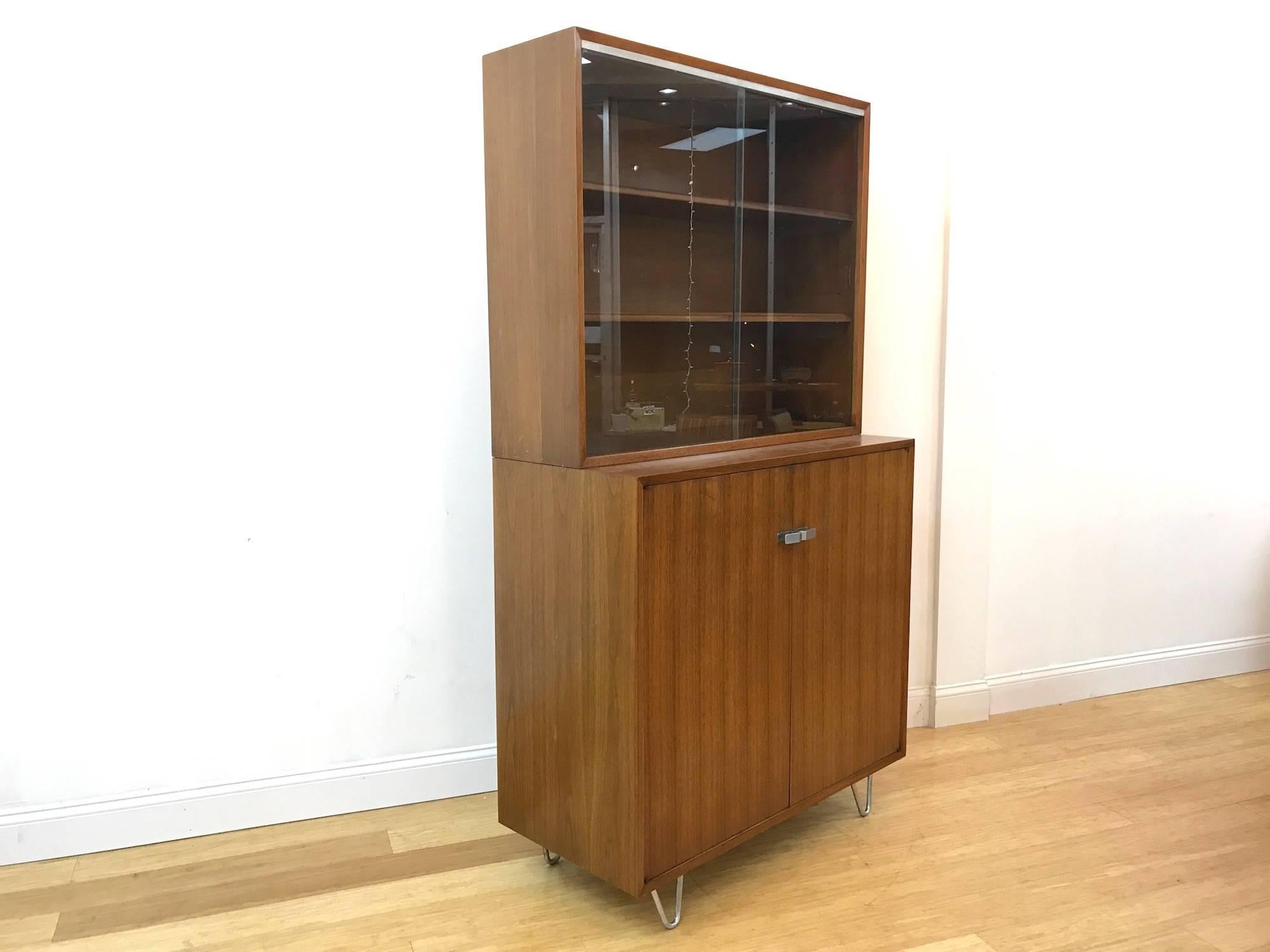 George Nelson China Cabinet and Hutch for Herman Miller in Walnut 1