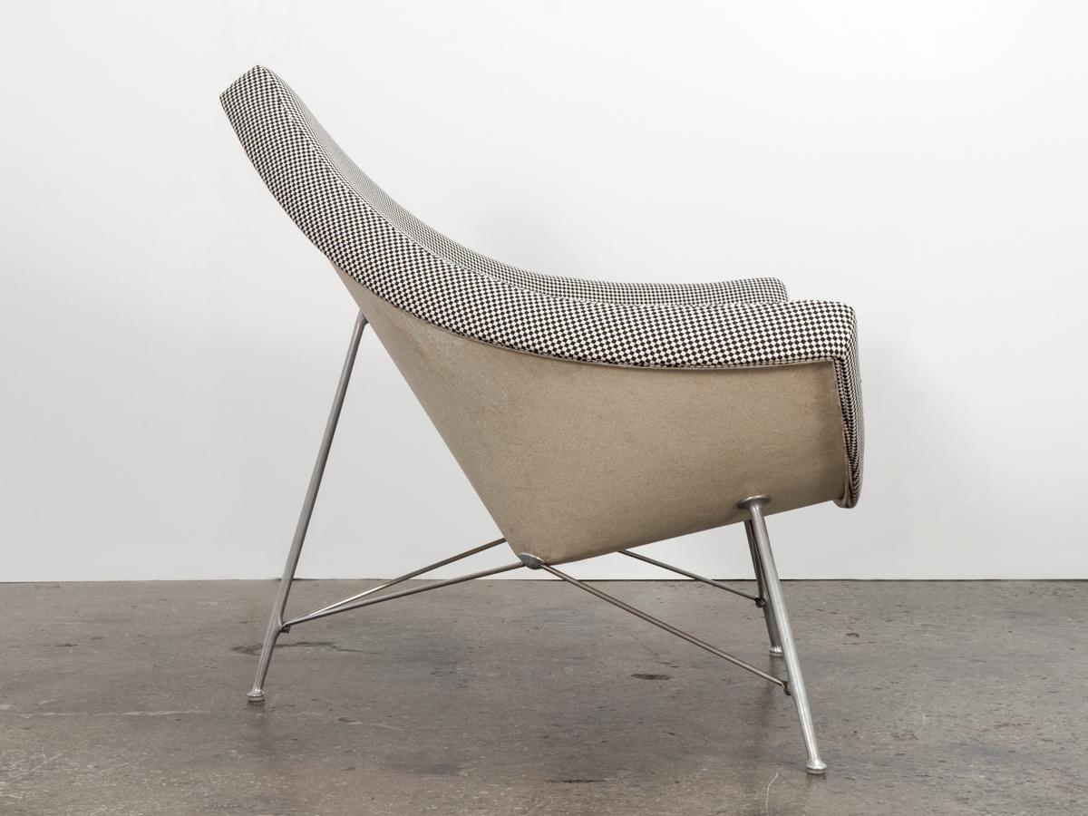 Mid-Century Modern George Nelson Coconut Chair in Alexander Girard Minicheck For Sale