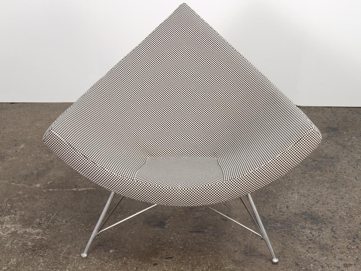 Molded George Nelson Coconut Chair in Alexander Girard Minicheck For Sale