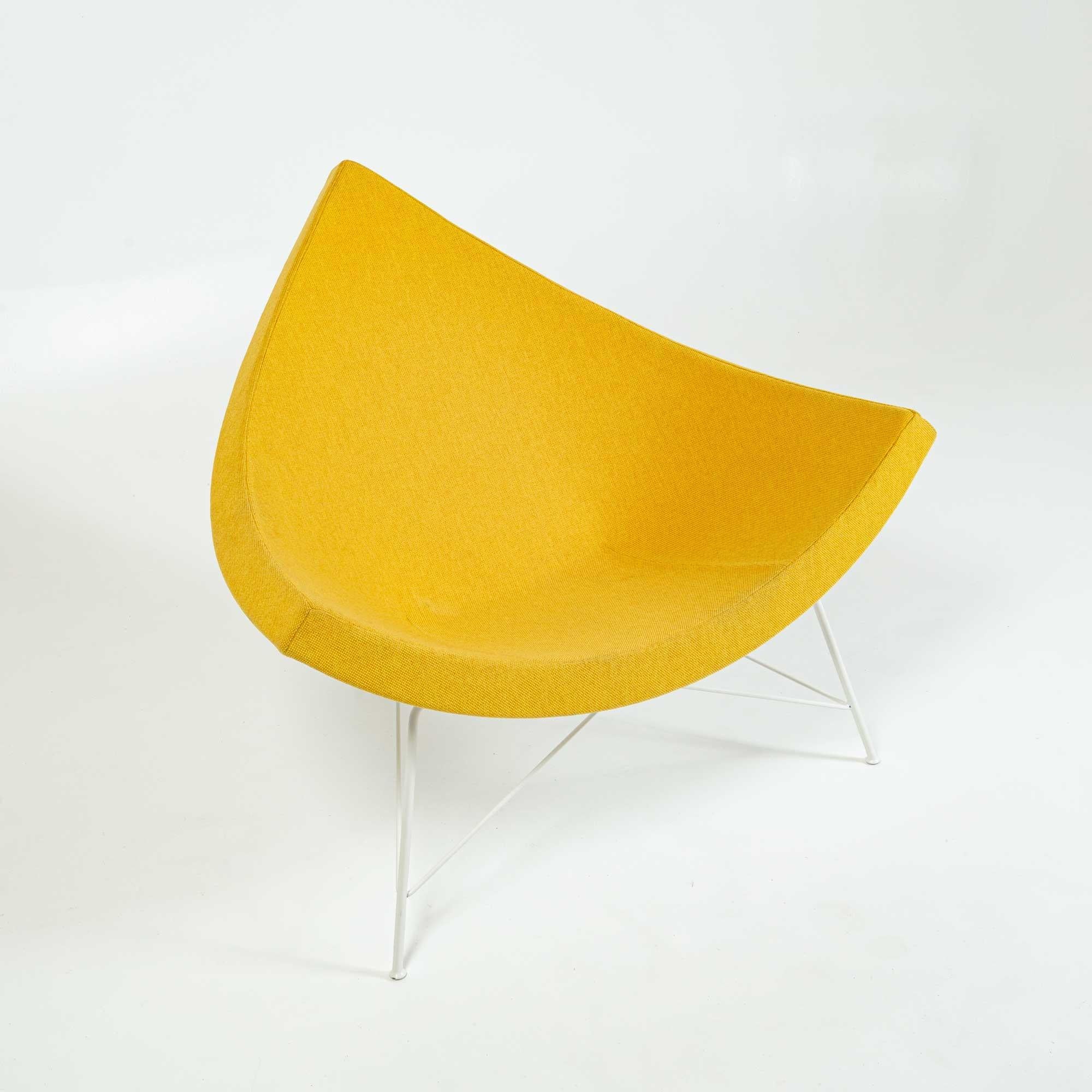 American George Nelson Coconut Lounge Chair in Maharam Mode Goldenrod Fabrics For Sale