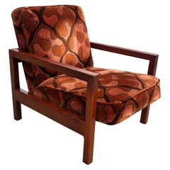 George Nelson Cube Group Lounge Chair Larson Fabric Original Red Birch 4774 M