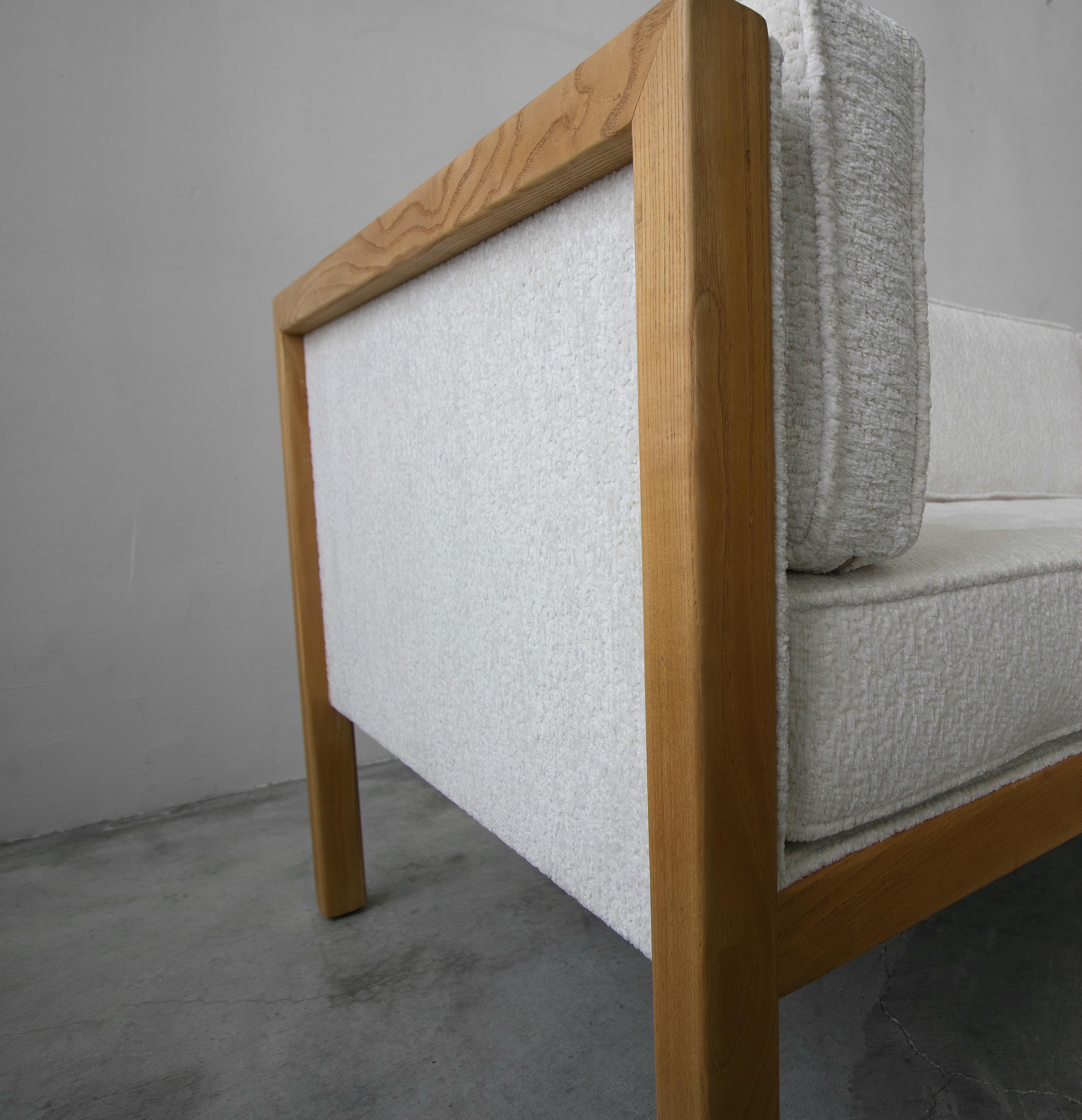 Mid-Century Modern George Nelson Cube Group Oak Frame Sofa