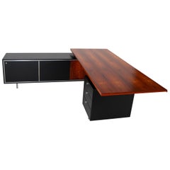 George Nelson Custom Rosewood Desk and Return