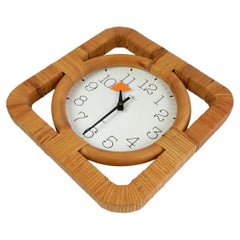 Reloj de pared de caña de ratán diseñado por George Nelson para Herman Miller