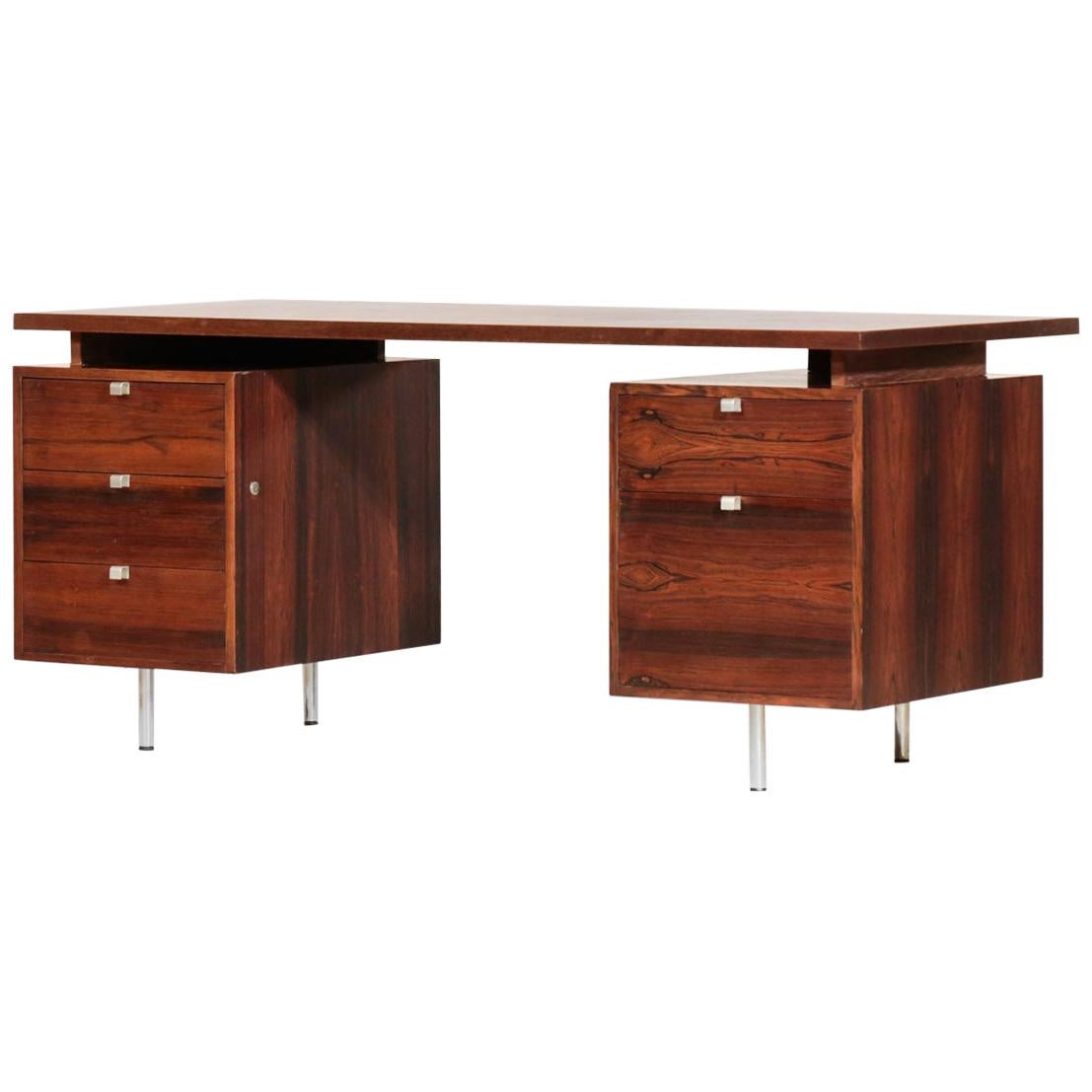 Midcentury Desk in Rosewood, Danish Modern, 1960s For Sale at 1stDibs