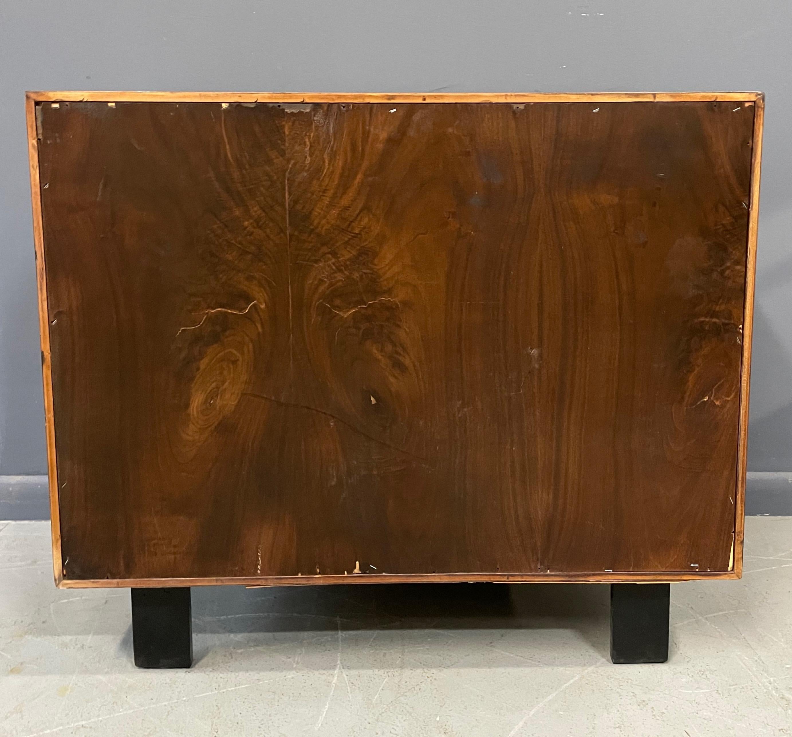 George Nelson Early Walnut Two Door Cabinet for Herman Miller Mid Century In Good Condition For Sale In Philadelphia, PA