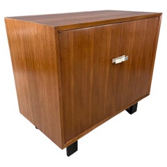 George Nelson Early Walnut Two Door Cabinet for Herman Miller Mid Century