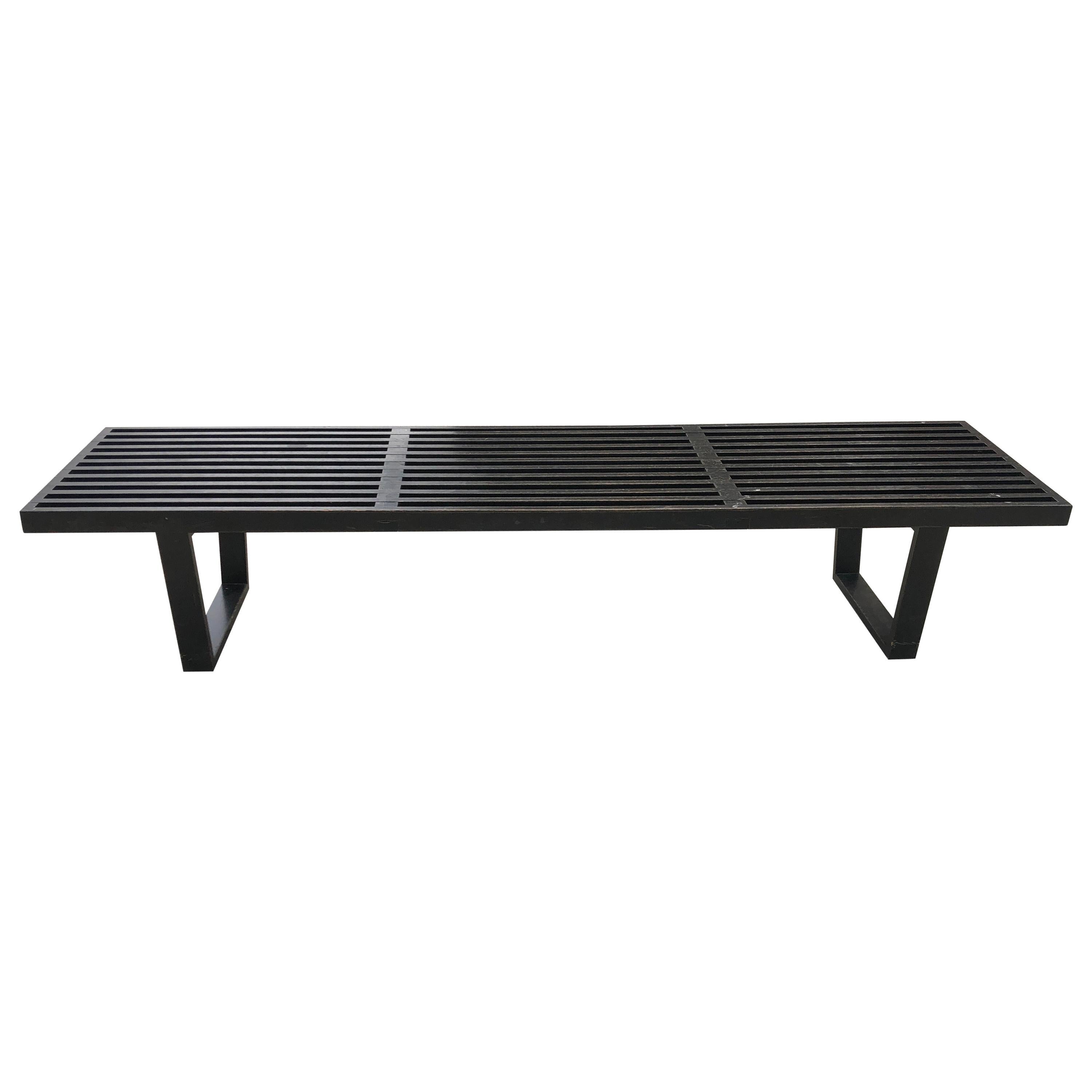 George Nelson Ebony Slat Bench or Coffee Table For Sale