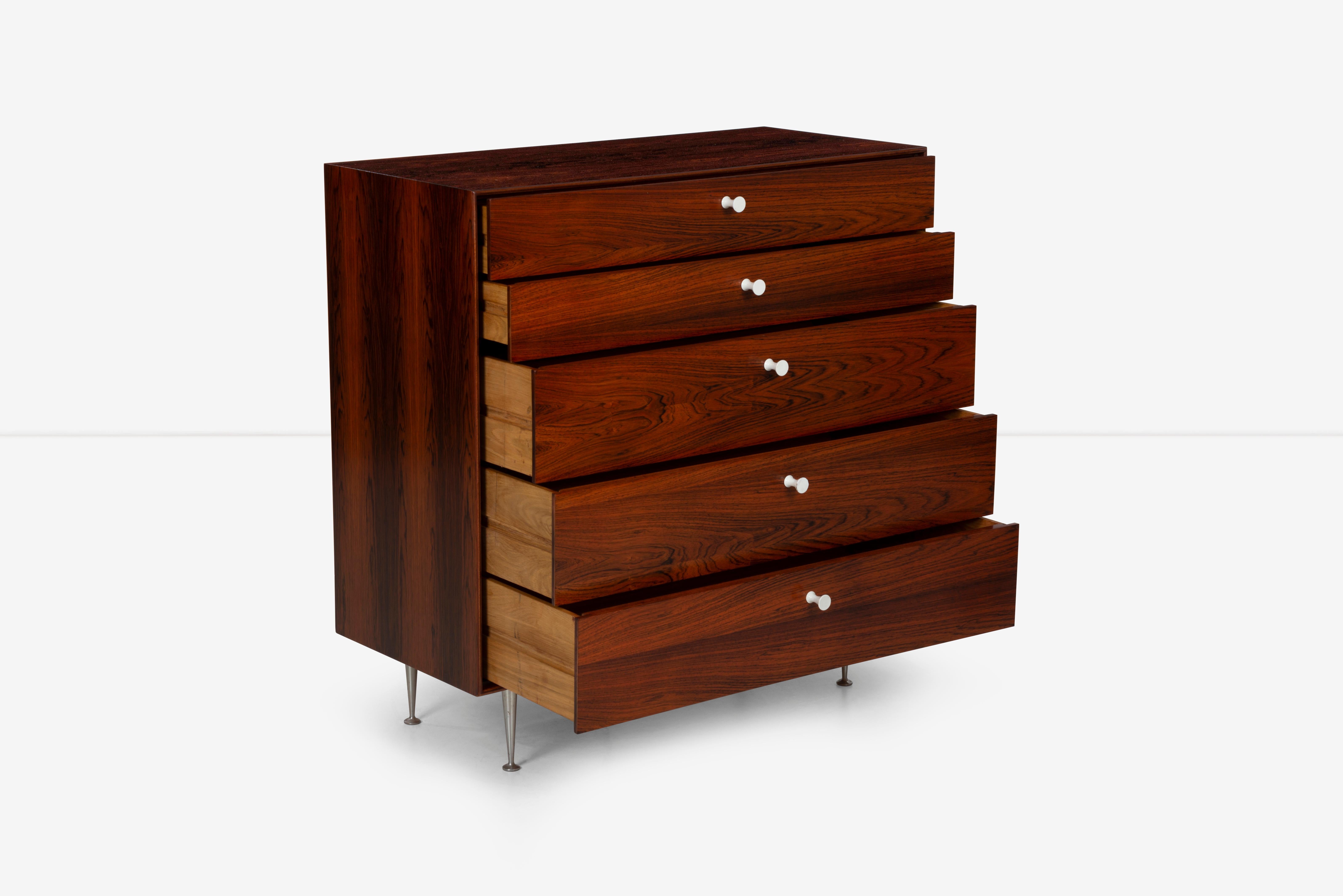 George Nelson Five-Drawer Thin Edge Rosewood Dresser 1