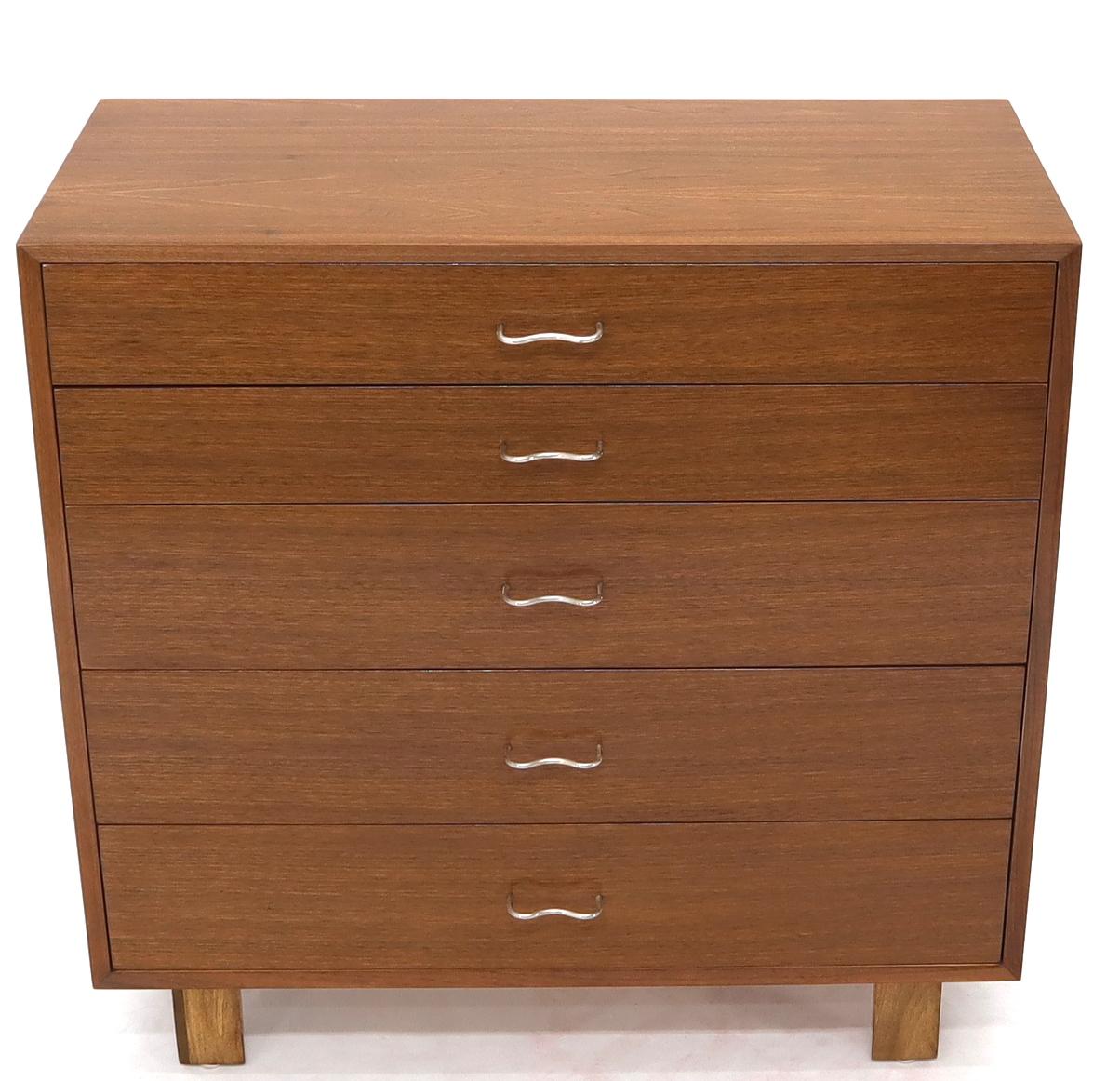 20th Century George Nelson Five Drawers Square Shape Mid-Century Modern Walnut High Chest 