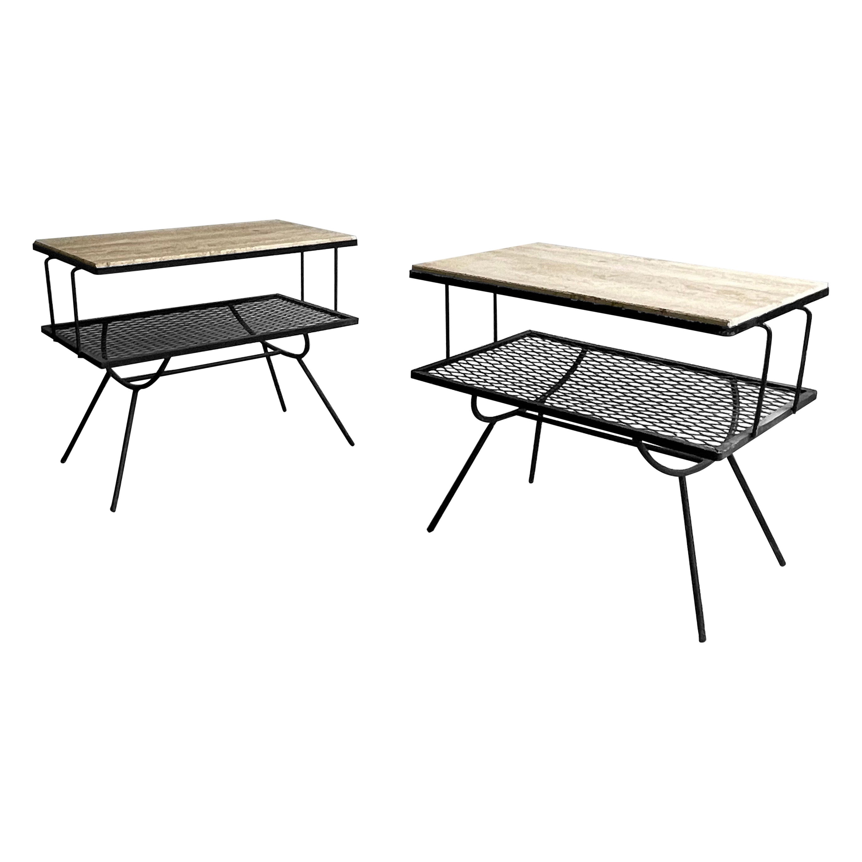 George Nelson for Arbuck Wrought Iron Patio Side Tables