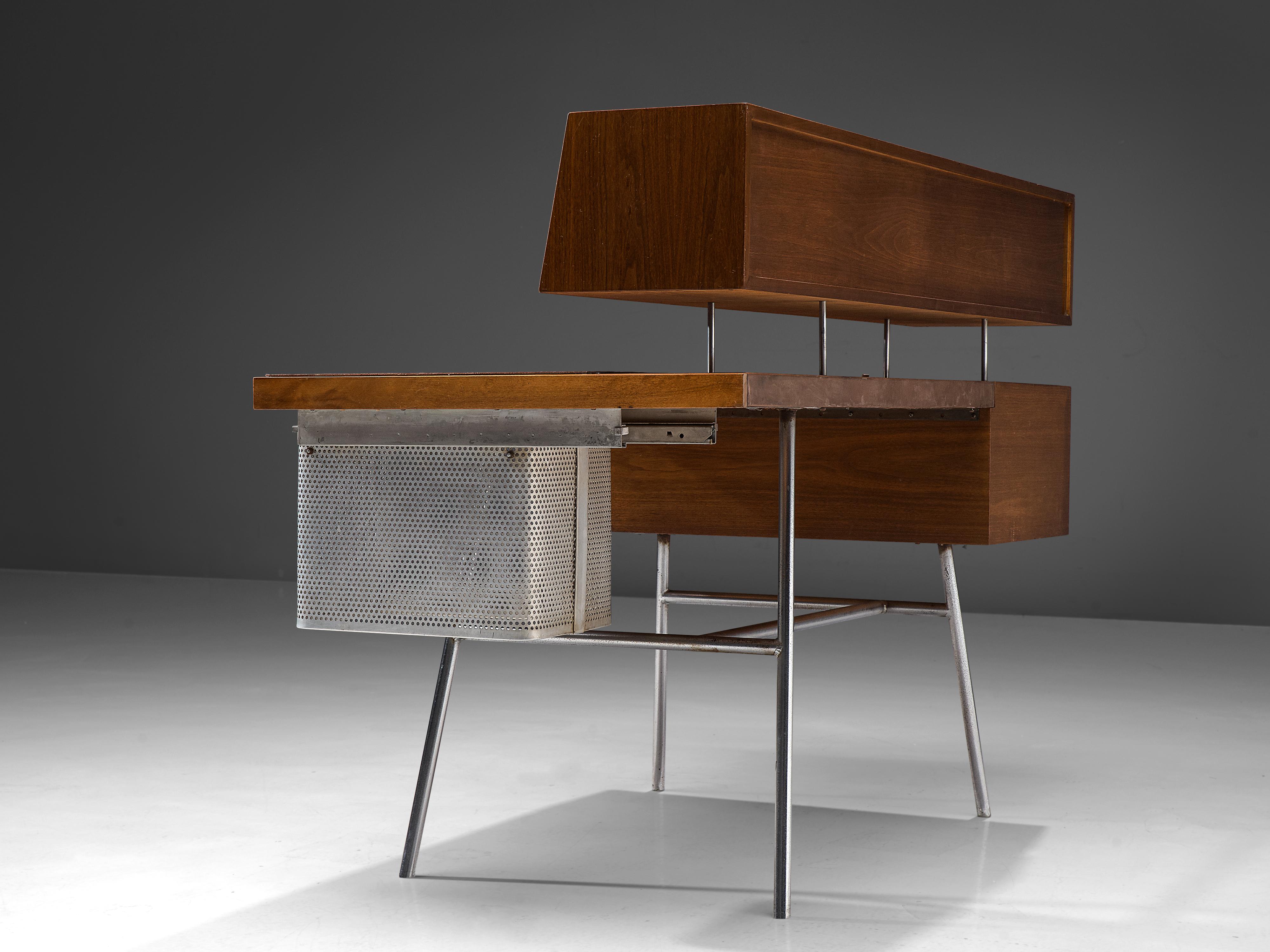 Mid-20th Century George Nelson for H. Miller '4658' Desk in Walnut, Leather and Steel