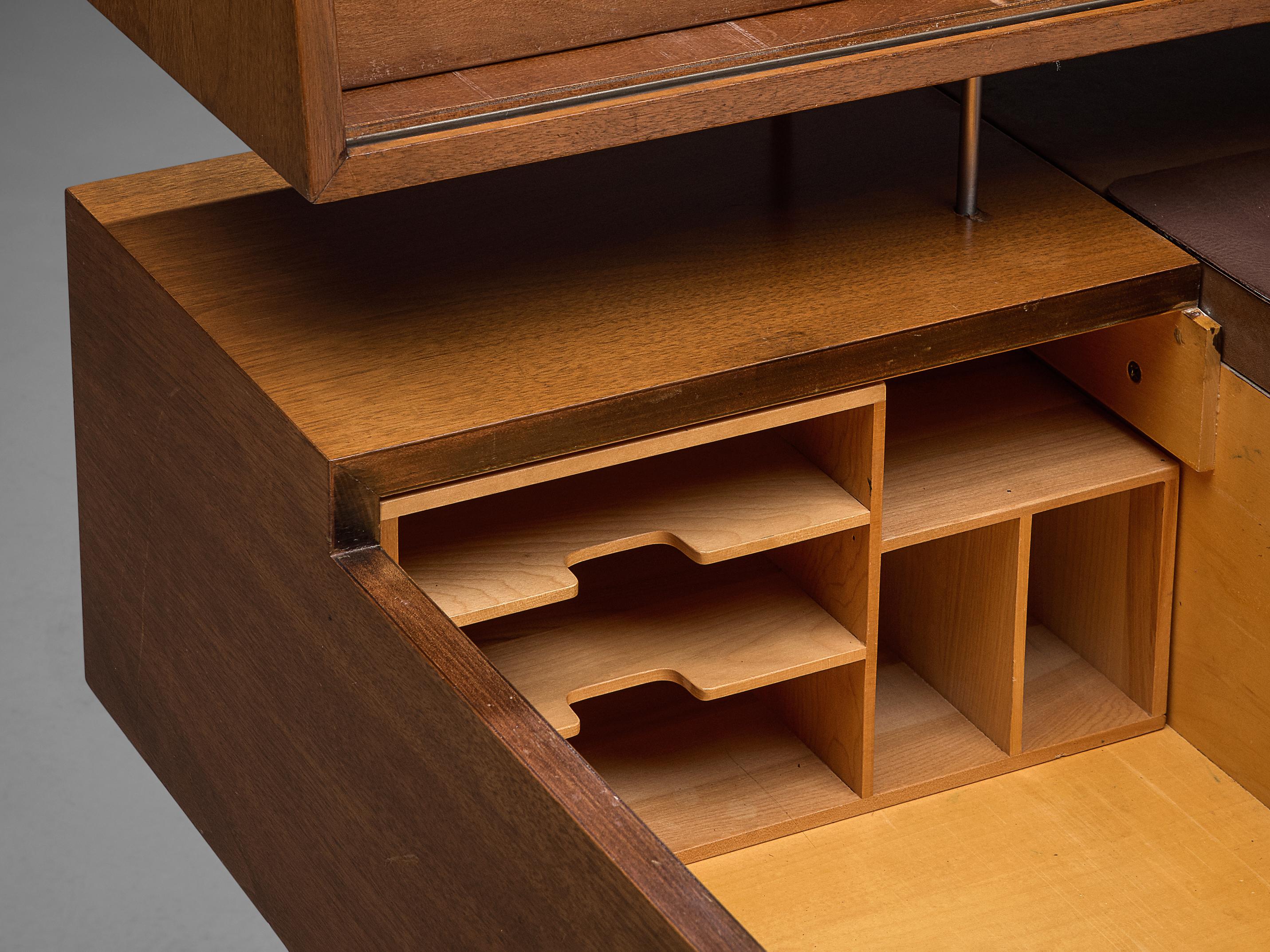 George Nelson for H. Miller '4658' Desk in Walnut, Leather and Steel 2