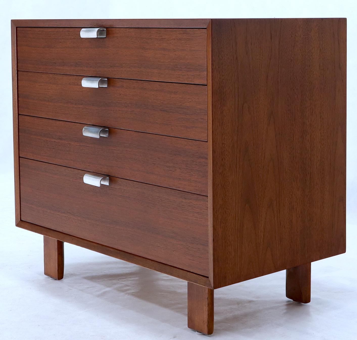 Lacquered George Nelson for Herman Miller 4 Drawers Walnut Dresser Bachelor Chest Cabinet