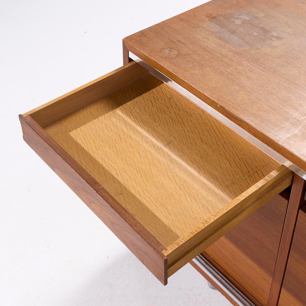 George Nelson for Herman Miller Executive Office Group Walnut Desk & Return For Sale 4