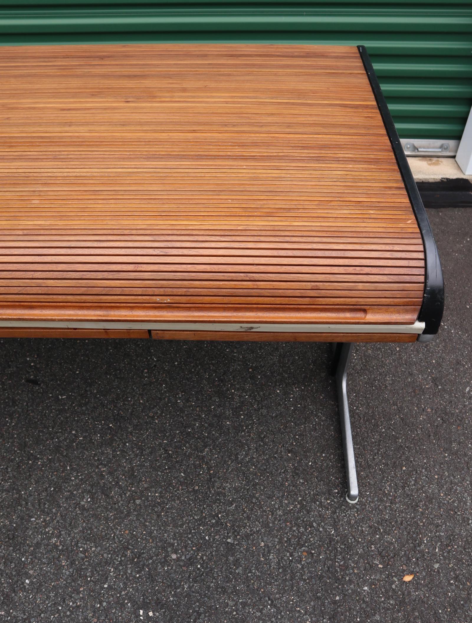 Mid-Century Modern George Nelson for Herman Miller Action Office I Tambour Roll Top Office Desk