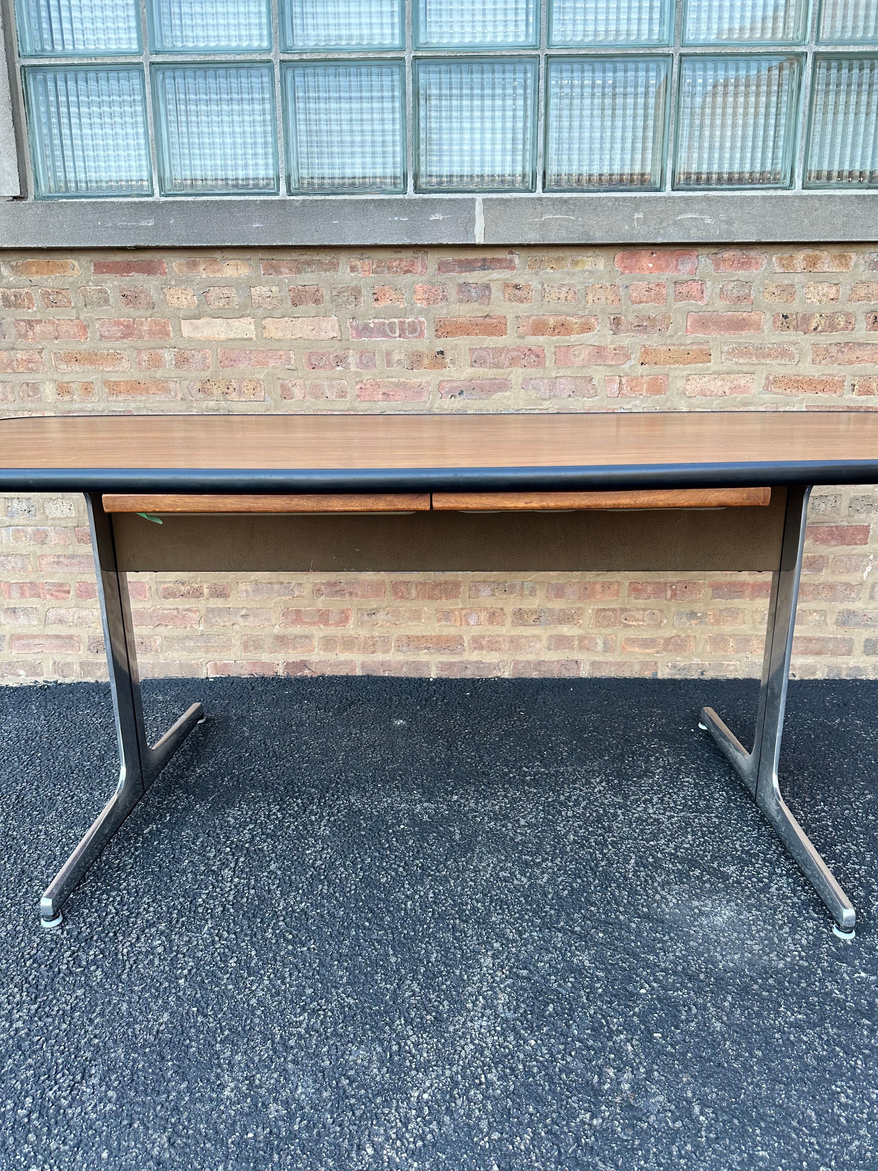 George Nelson for Herman Miller Vintage Action Office Table or Desk 

The Action Office desk or conference table was designed by American designer and architect George Nelson (1908-1986) for Herman Miller. A substantial piece, It features a