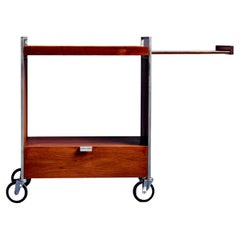 George Nelson for Herman Miller Bar or Serving Cart in Mahogany, USA - 1950s 