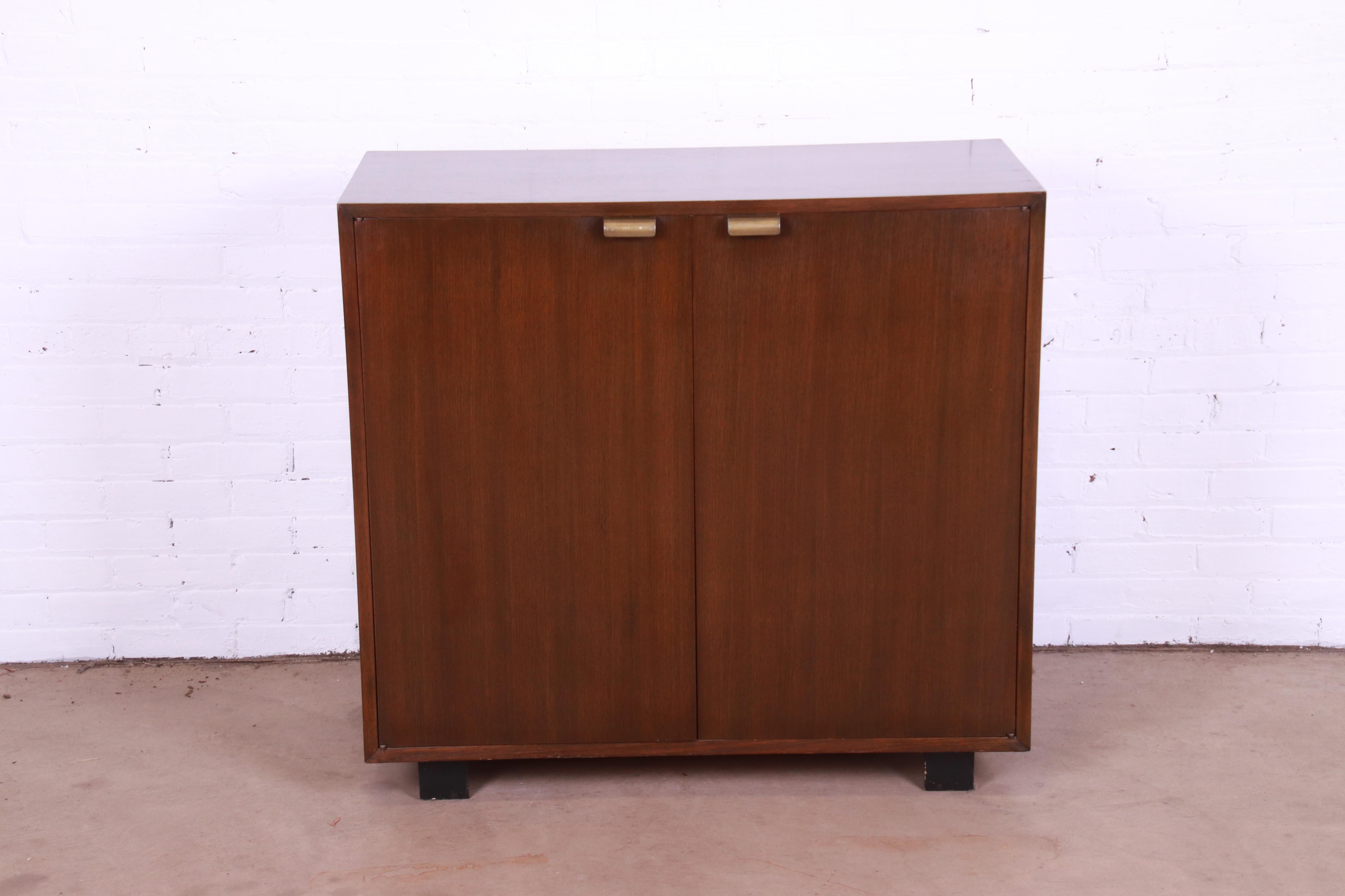 Mid-Century Modern George Nelson for Herman Miller Basic Cabinet Series Walnut Bar Cabinet, 1950s