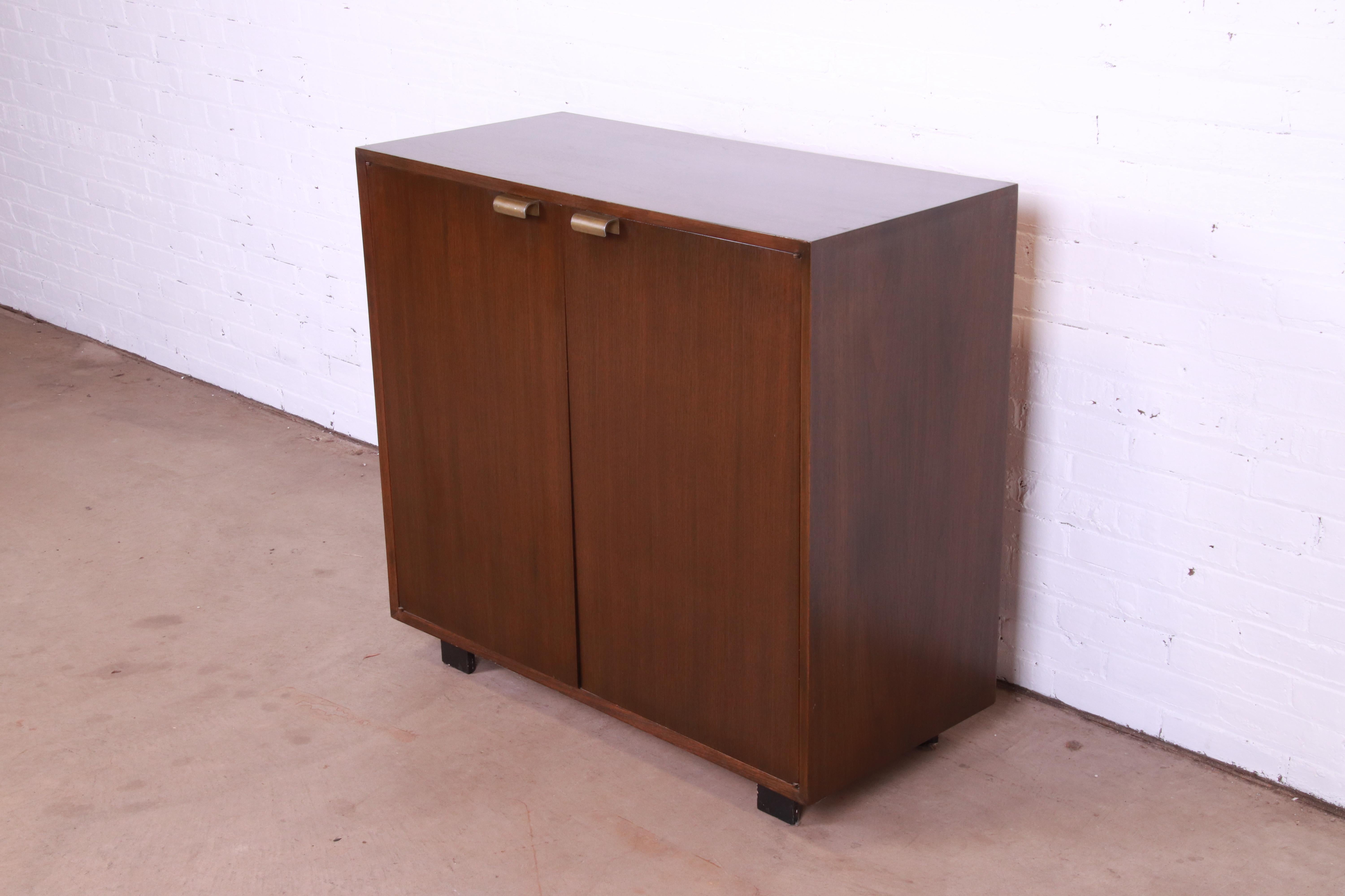 American George Nelson for Herman Miller Basic Cabinet Series Walnut Bar Cabinet, 1950s