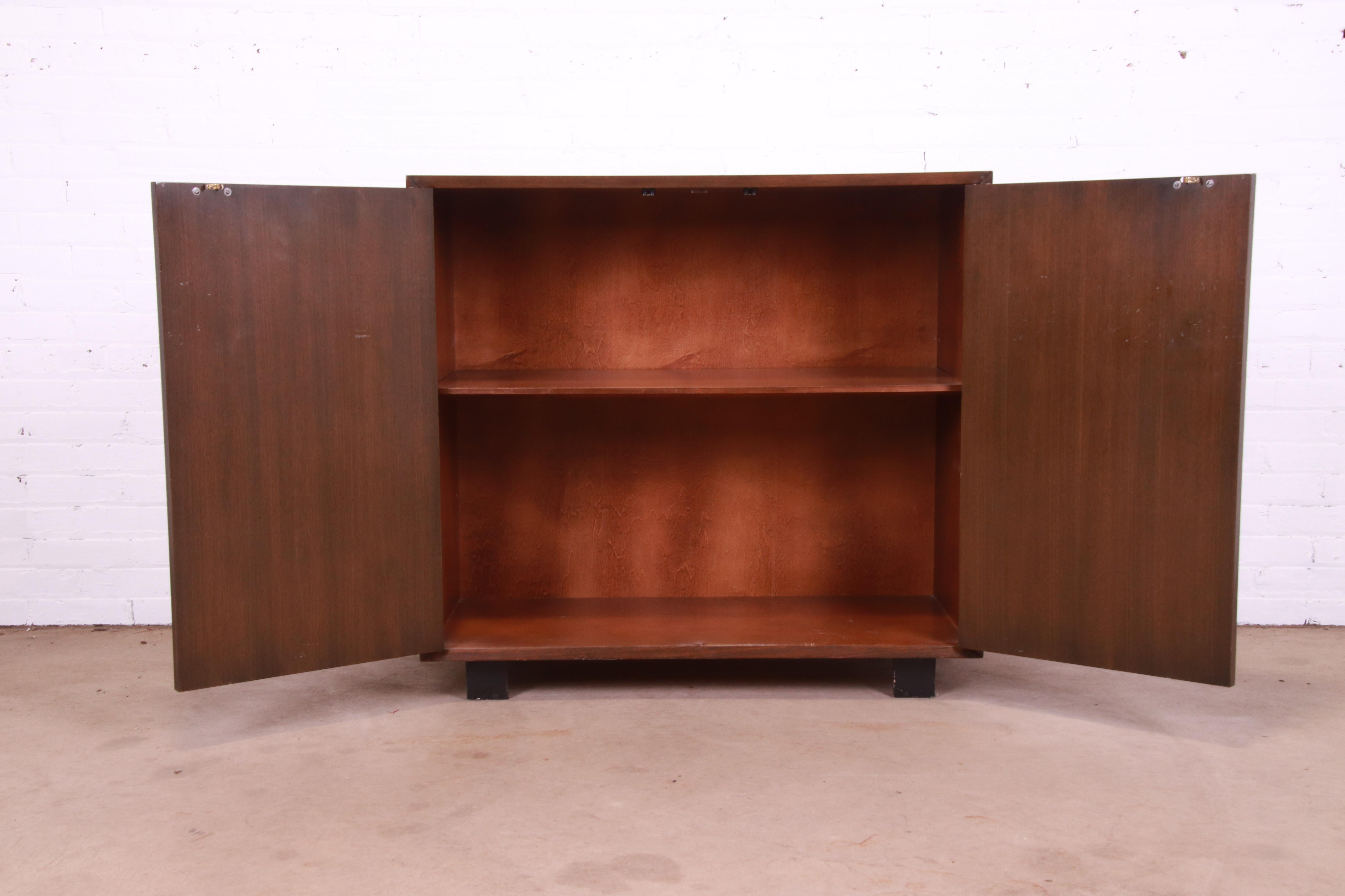 George Nelson for Herman Miller Basic Cabinet Series Walnut Bar Cabinet, 1950s 1