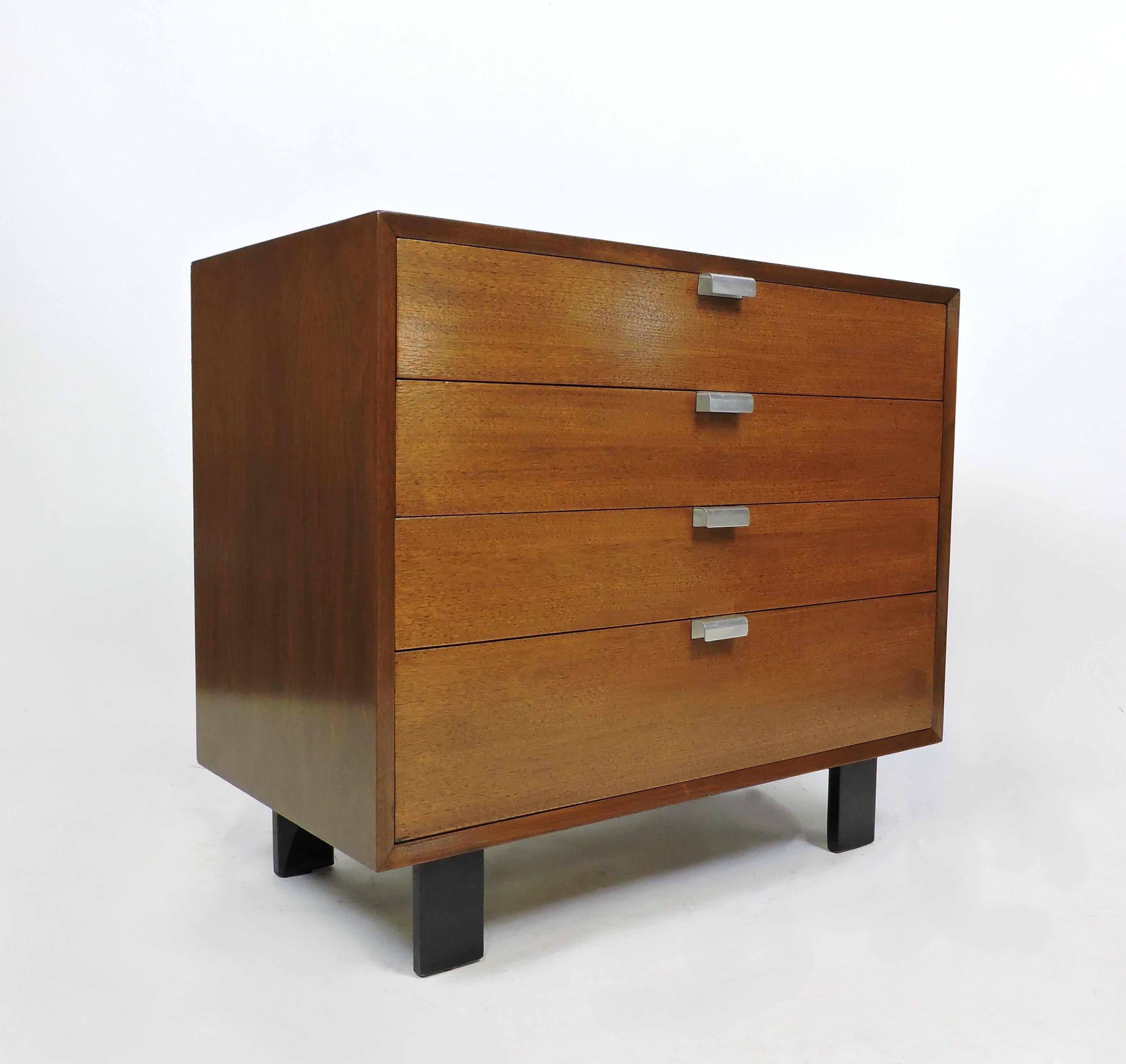 George Nelson for Herman Miller Basic Series Walnut Cabinet Chest of Drawers In Good Condition In Chesterfield, NJ