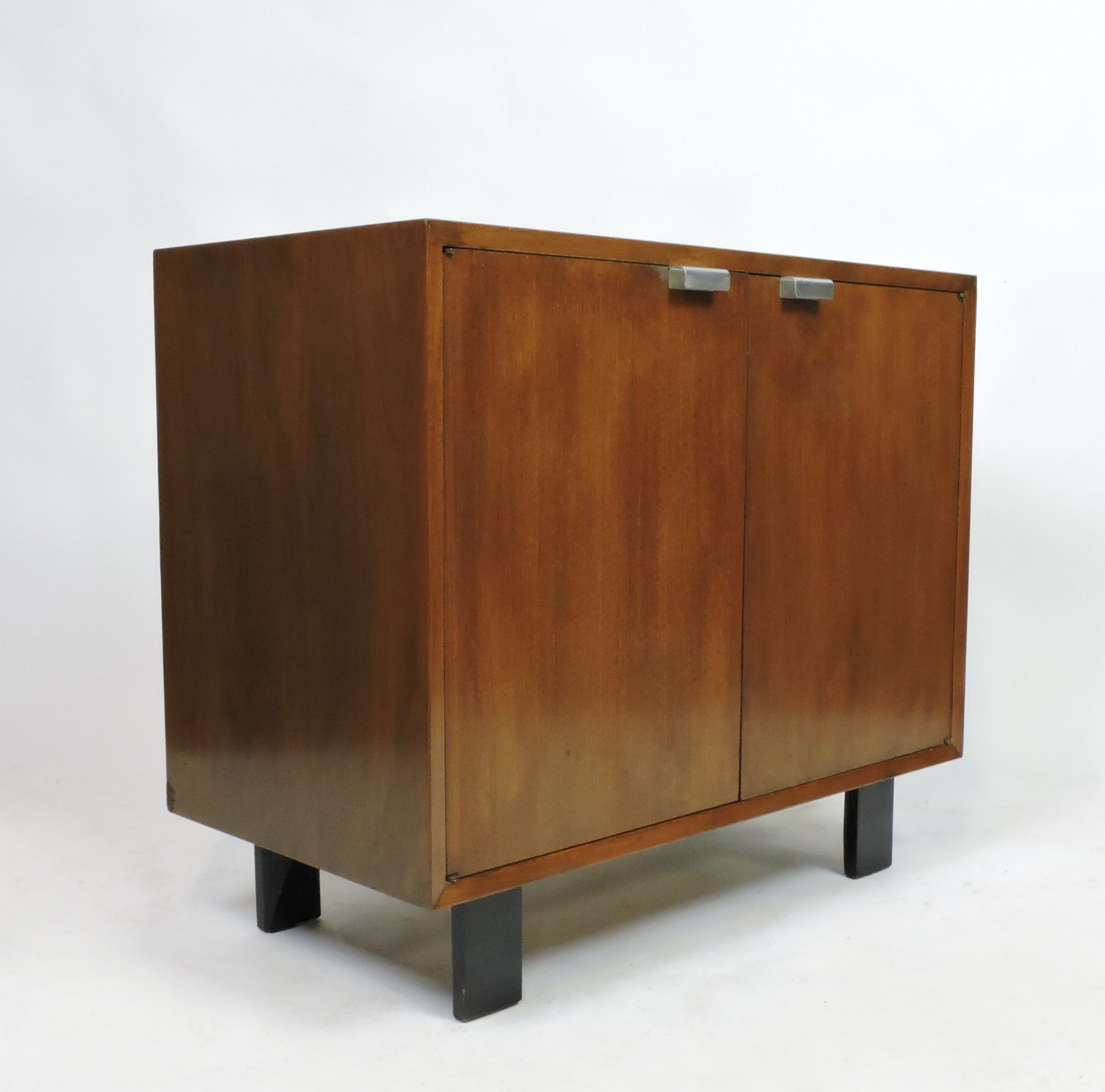 American George Nelson for Herman Miller Basic Series Walnut Two Door Cabinet