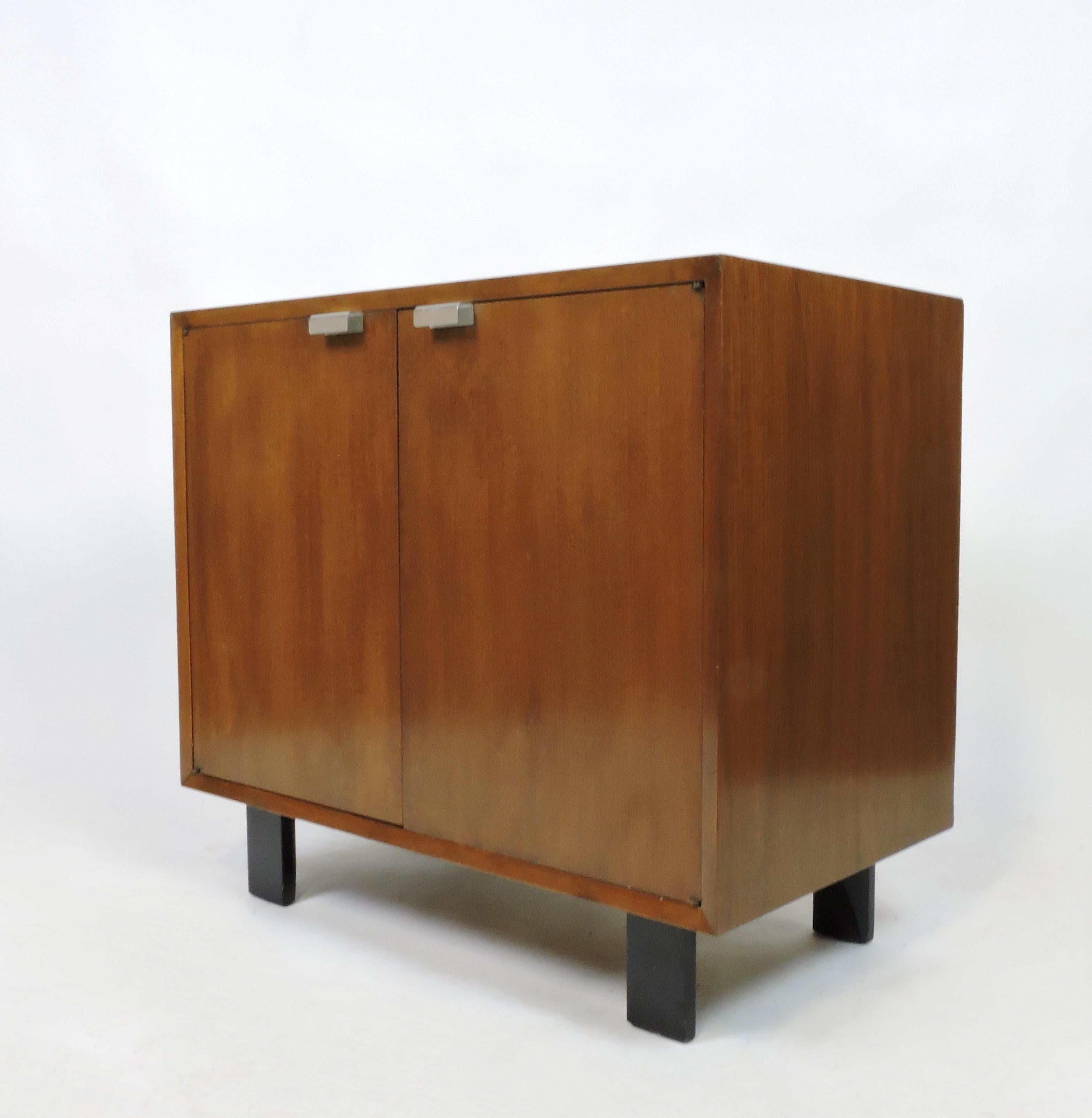Lacquered George Nelson for Herman Miller Basic Series Walnut Two Door Cabinet