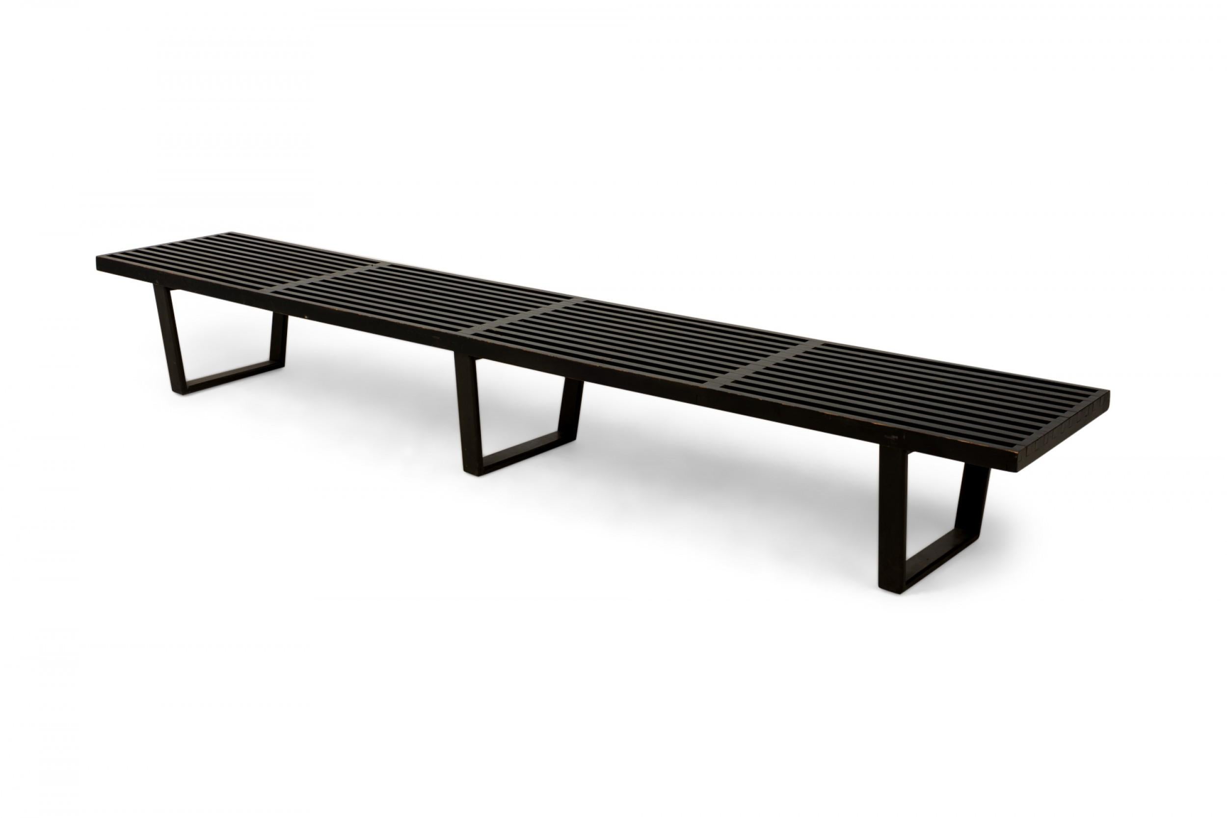 George Nelson per Herman Miller Panca a doghe con piattaforma in legno con finitura nera In condizioni buone in vendita a Queens, NY