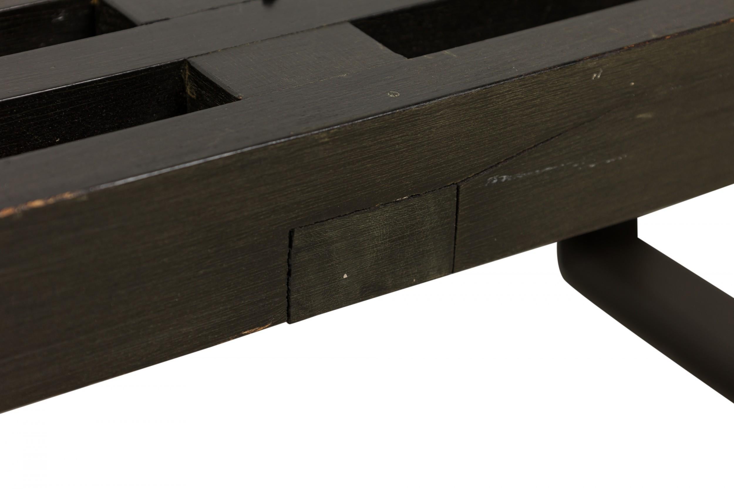 Legno George Nelson per Herman Miller Panca a doghe con piattaforma in legno con finitura nera in vendita