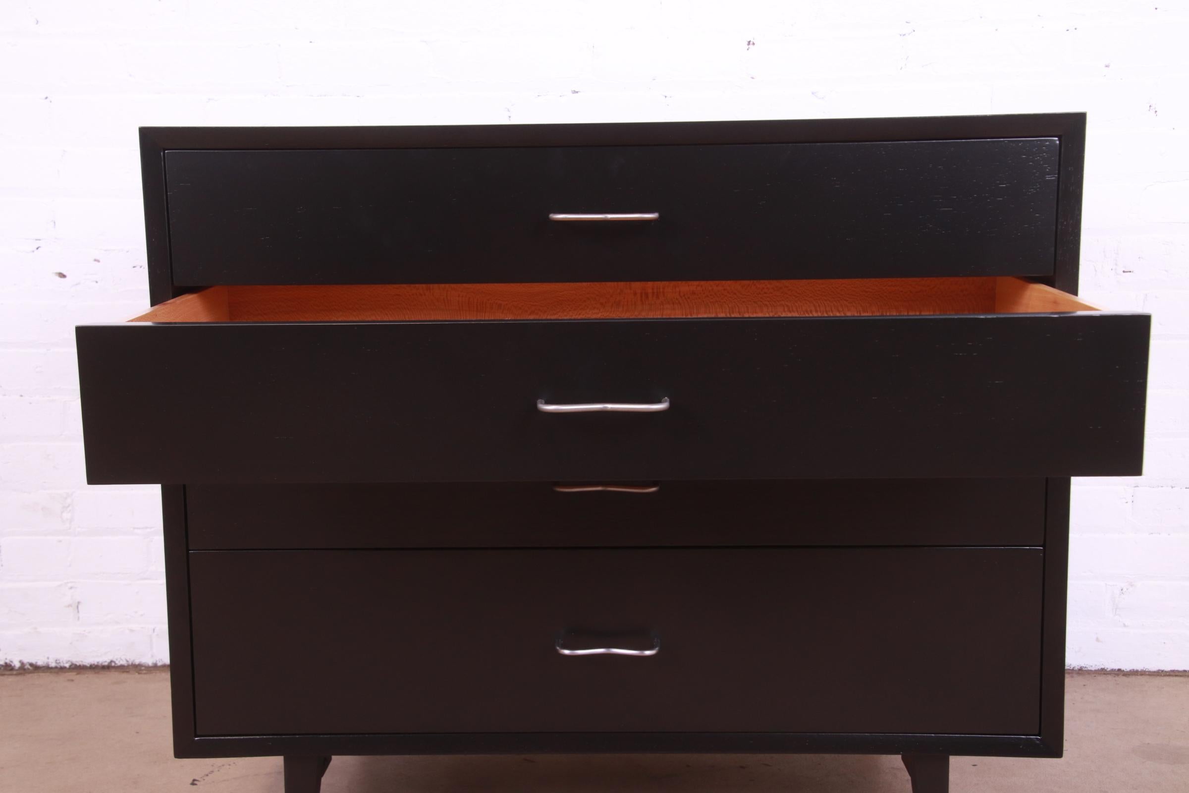 George Nelson for Herman Miller Black Lacquered Dresser Chest, Newly Refinished 3