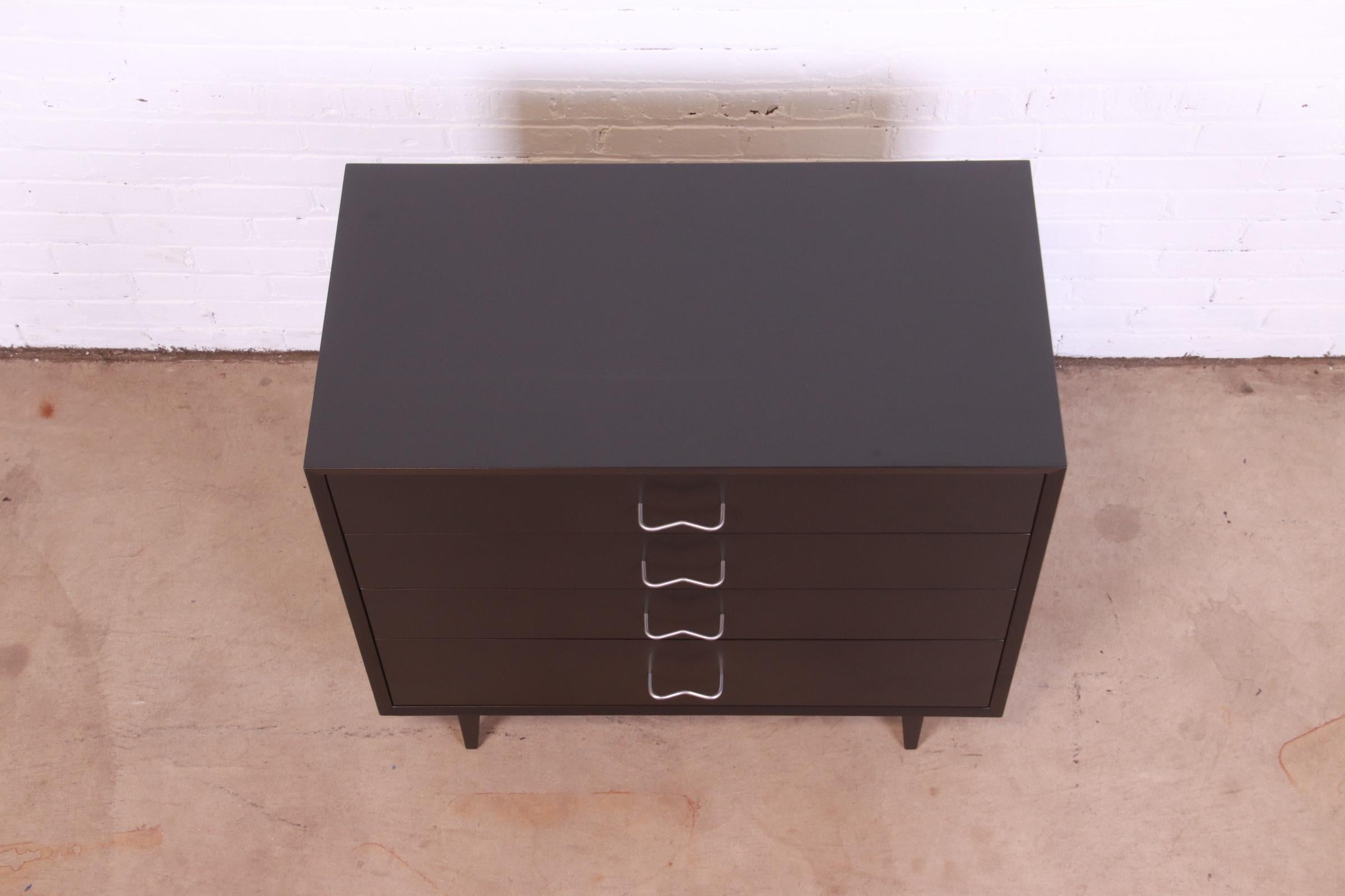 George Nelson for Herman Miller Black Lacquered Dresser Chest, Newly Refinished 5