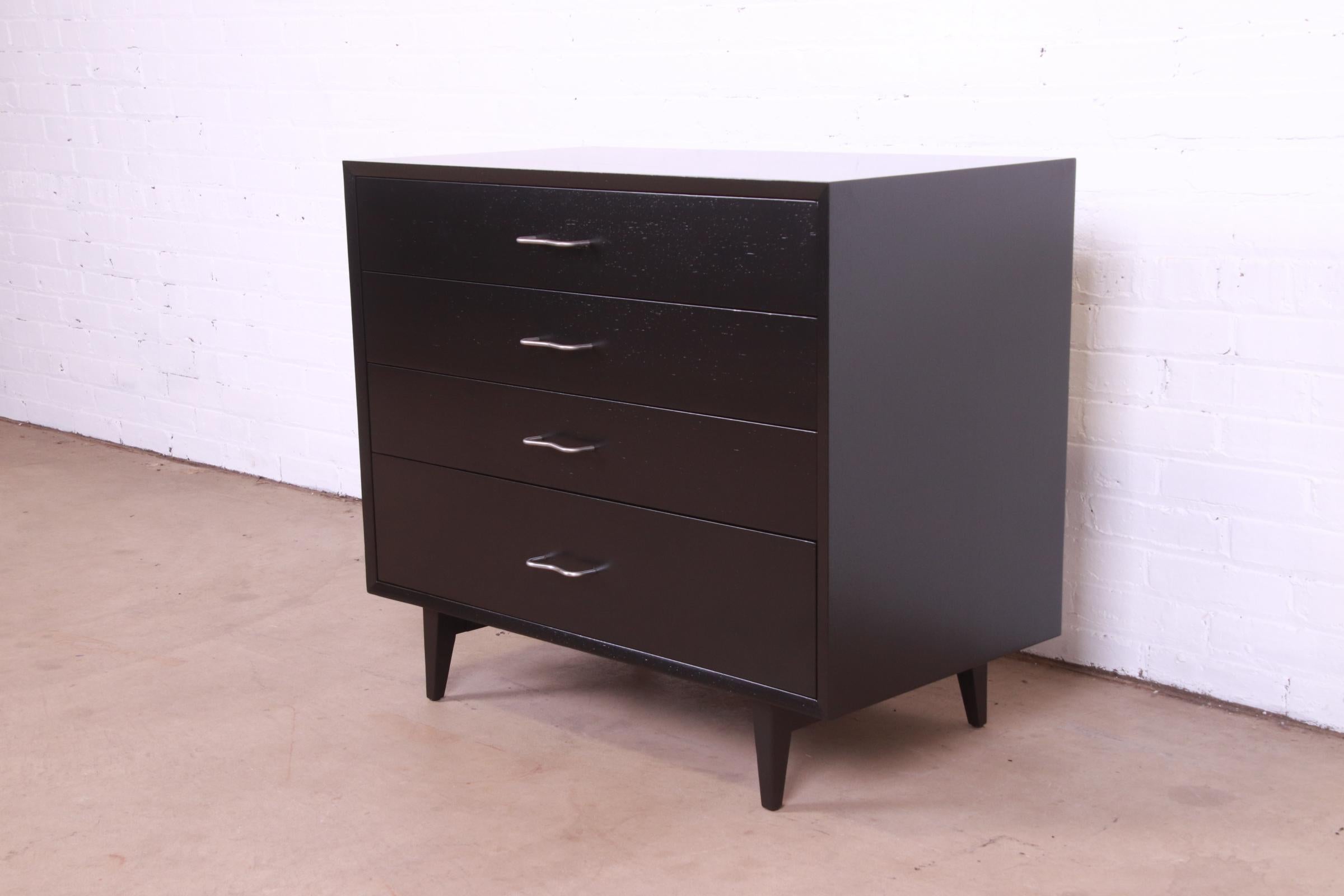 American George Nelson for Herman Miller Black Lacquered Dresser Chest, Newly Refinished